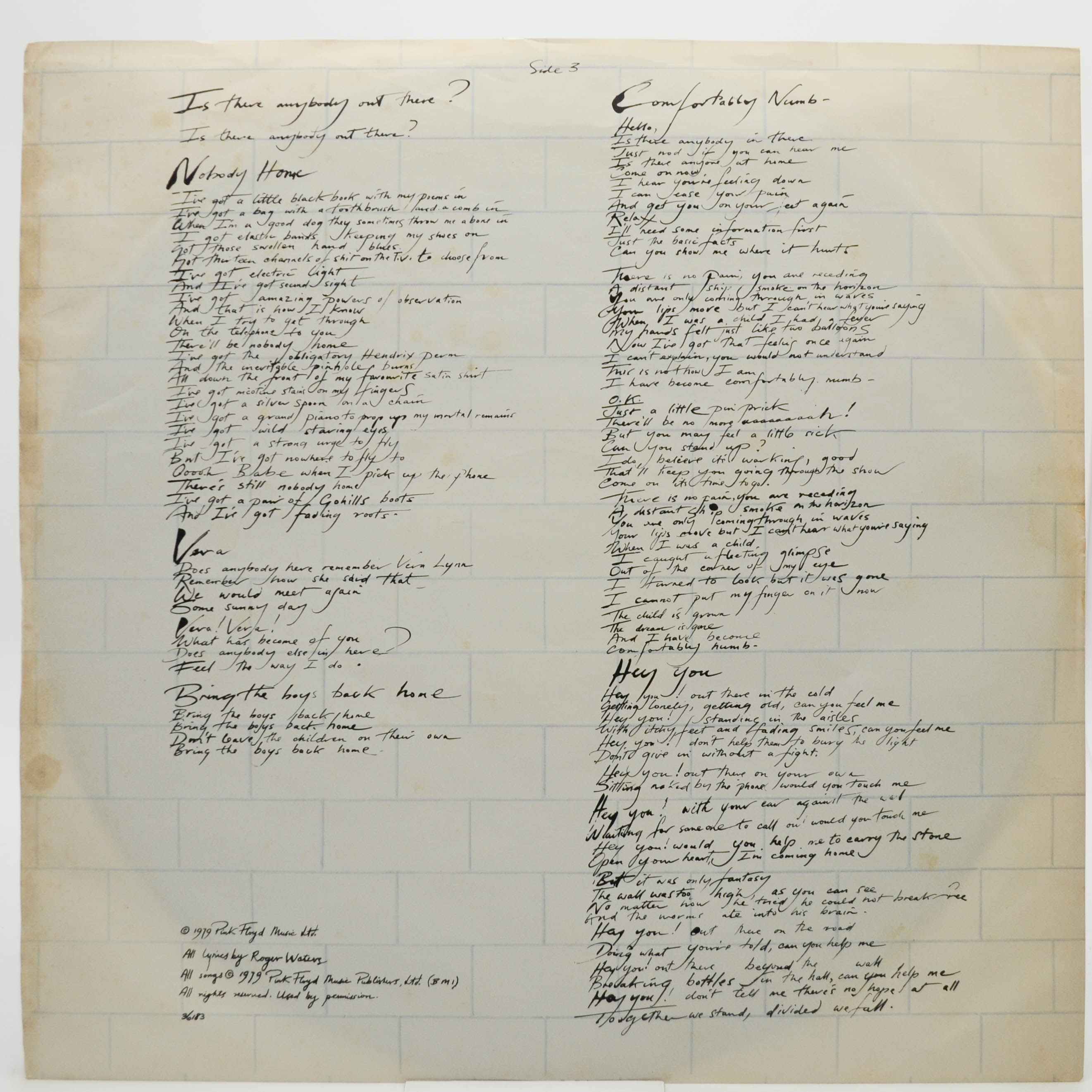 Виниловая пластинка Pink Floyd — The Wall (2LP), 1979