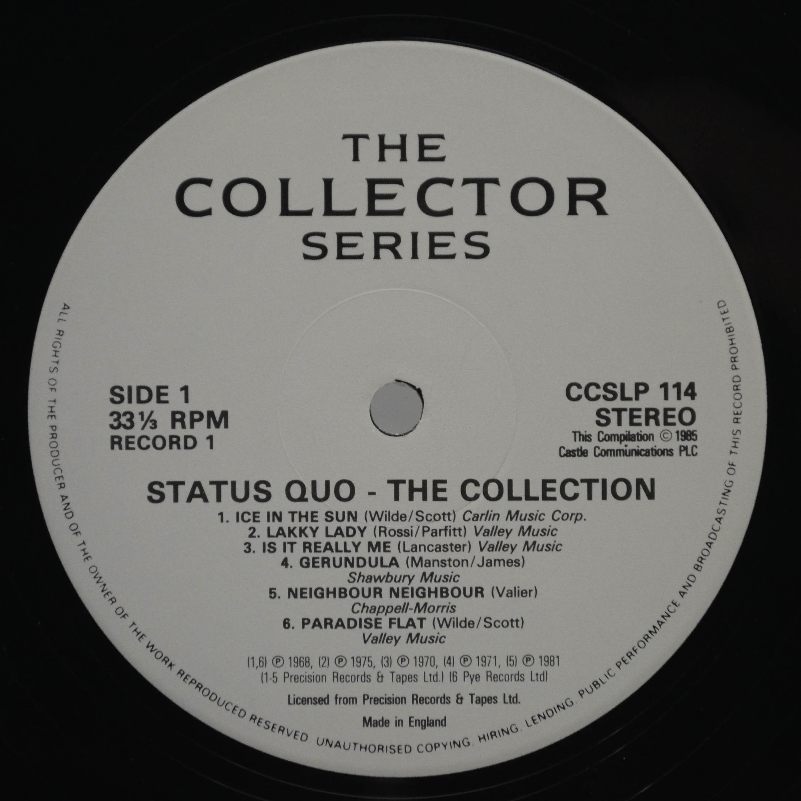 Виниловая пластинка Status Quo — The Collection (2LP, UK), 1987