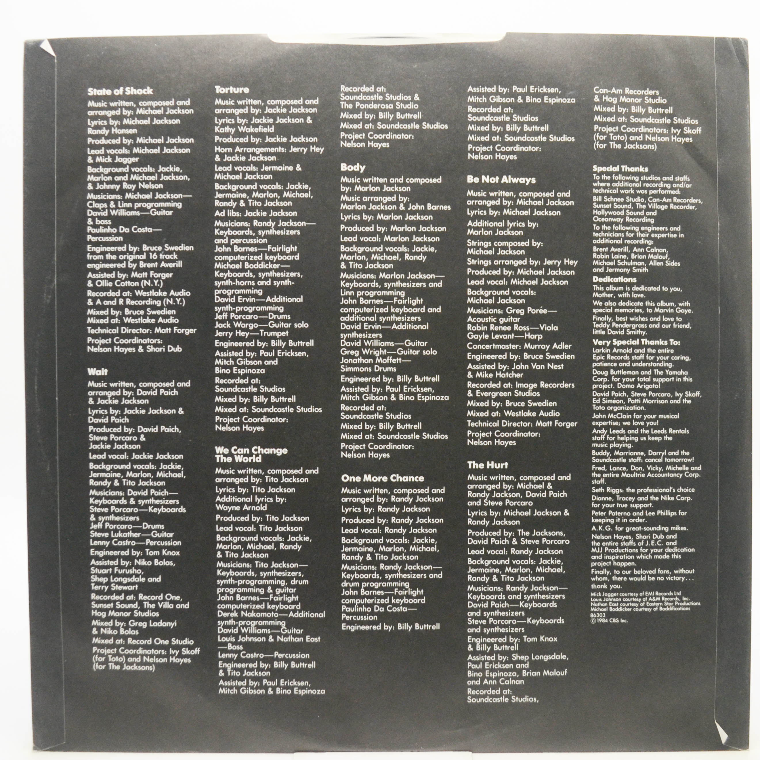 Jacksons — Victory (UK), 1984