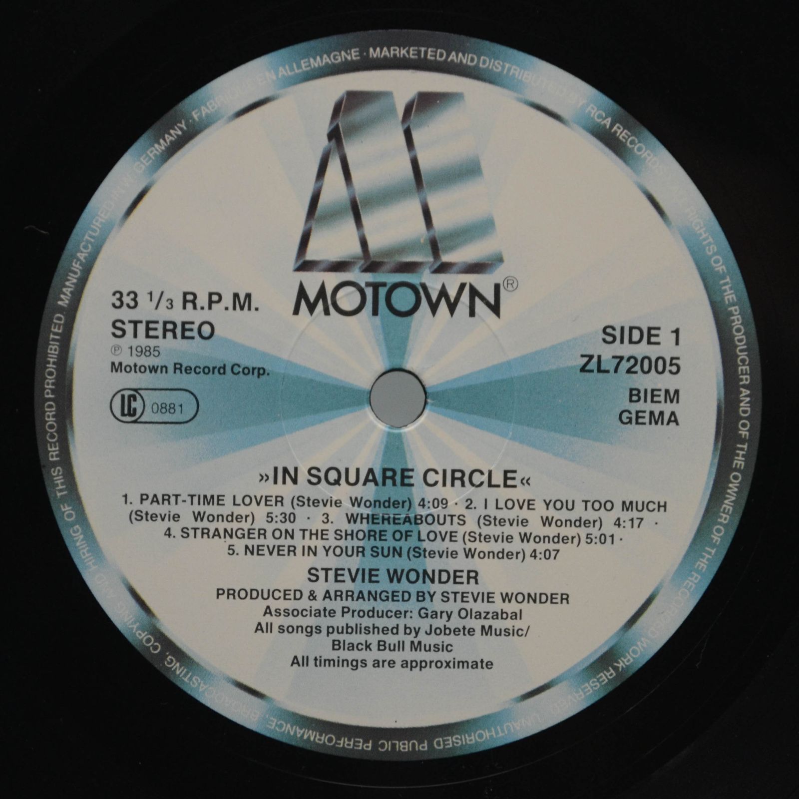 Виниловая пластинка Stevie Wonder — In Square Circle (booklet), 1985