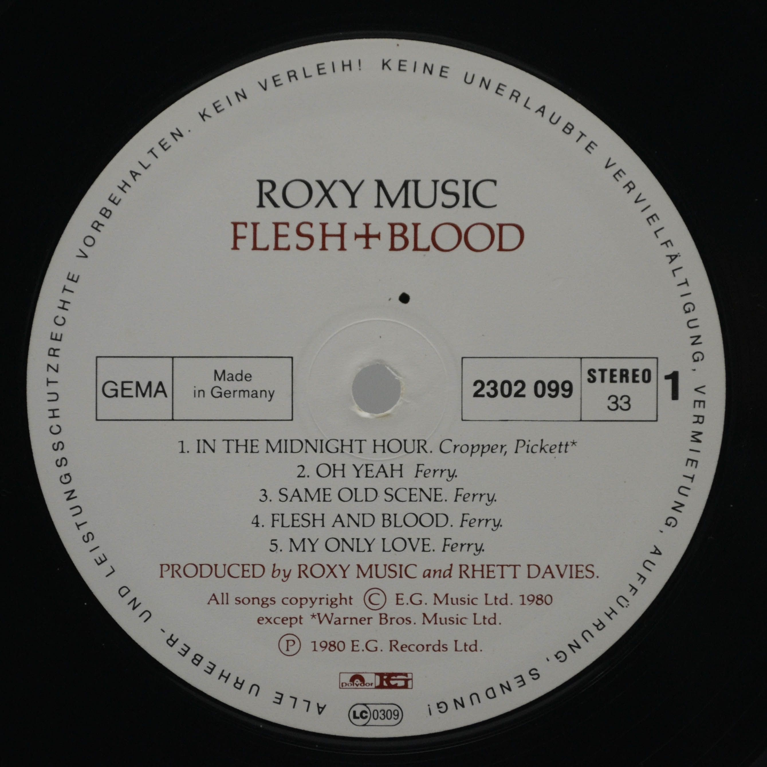 Виниловая пластинка Roxy Music — Flesh + Blood, 1980