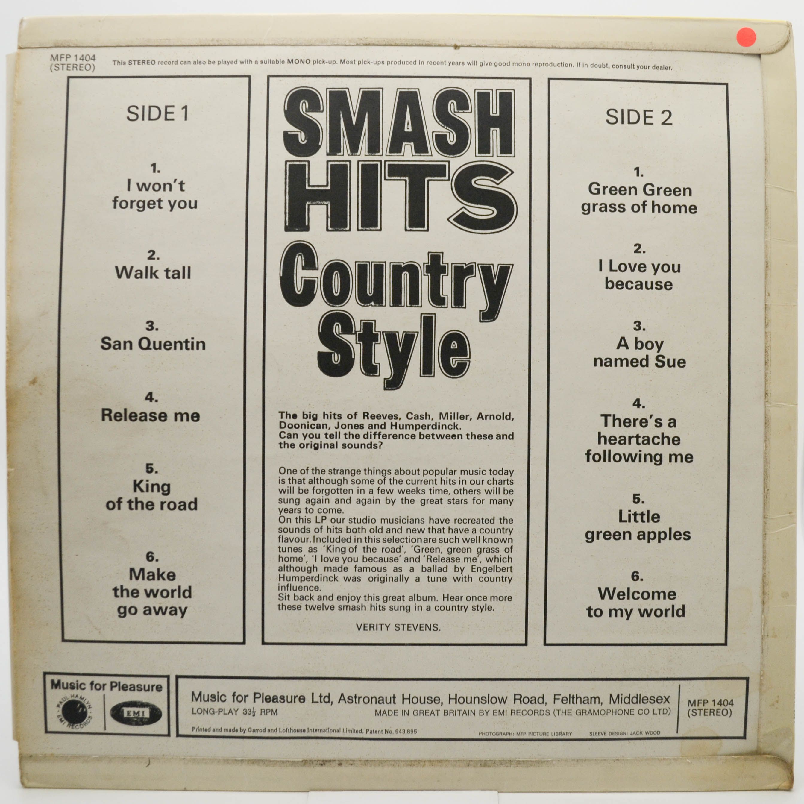 Unknown Artist — Smash Hits - Country Style (UK), 1970