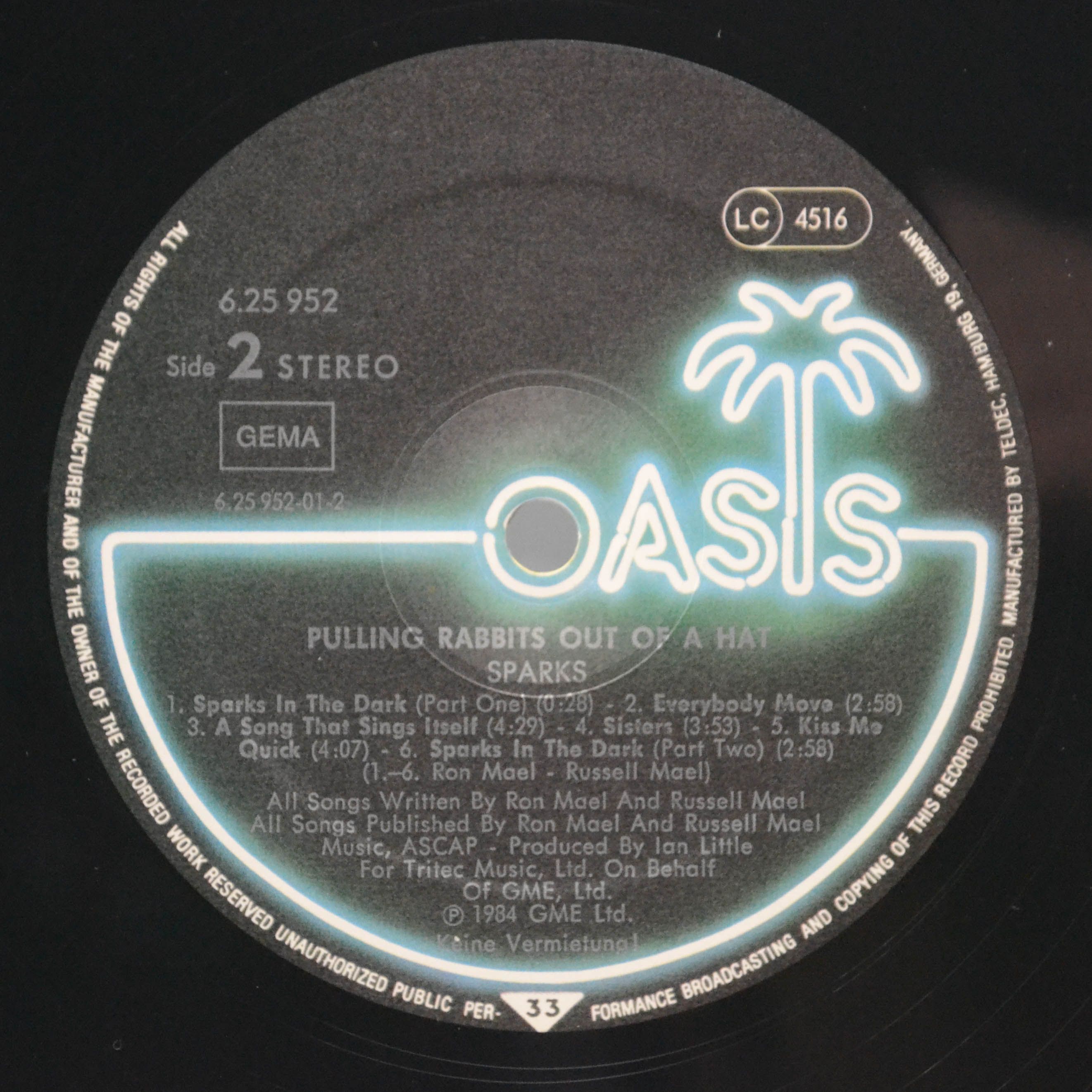 Sparks — Pulling Rabbits Out Of A Hat, 1984