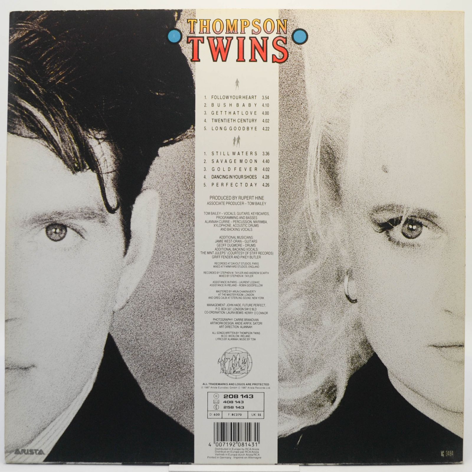 Виниловая пластинка Thompson Twins — Close To The Bone, 1987