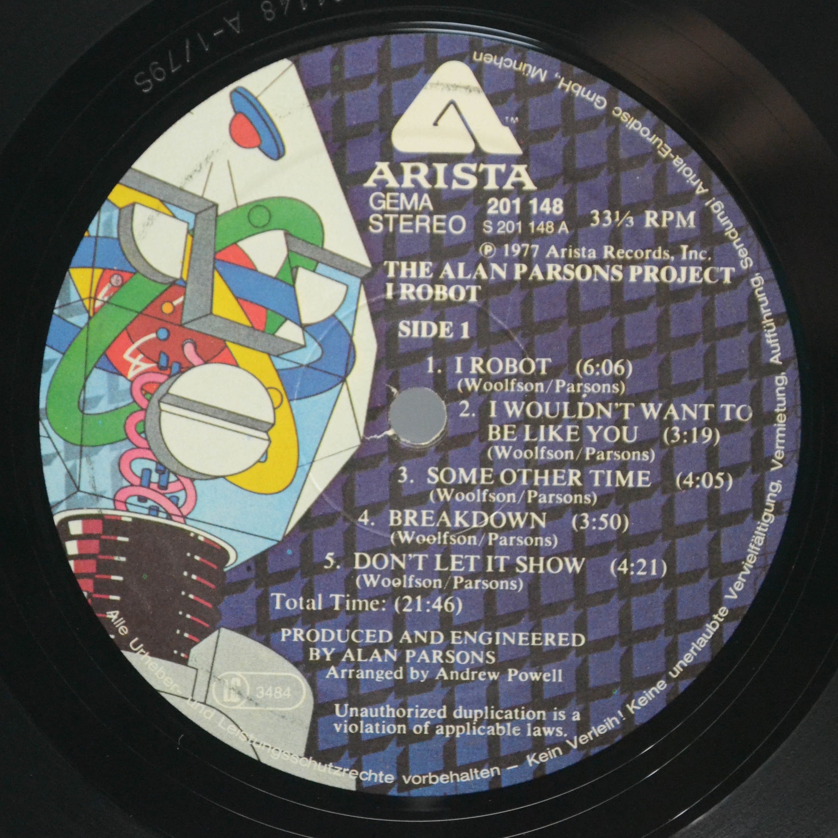 Виниловая пластинка Alan Parsons Project — I Robot, 1977