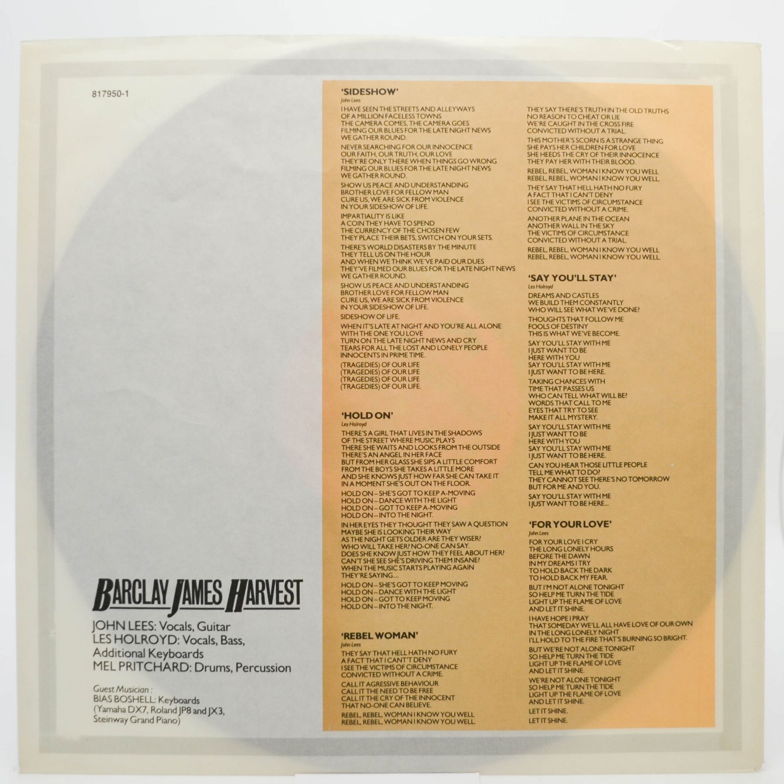 Виниловая пластинка Barclay James Harvest — Victims Of Circumstance, 1984