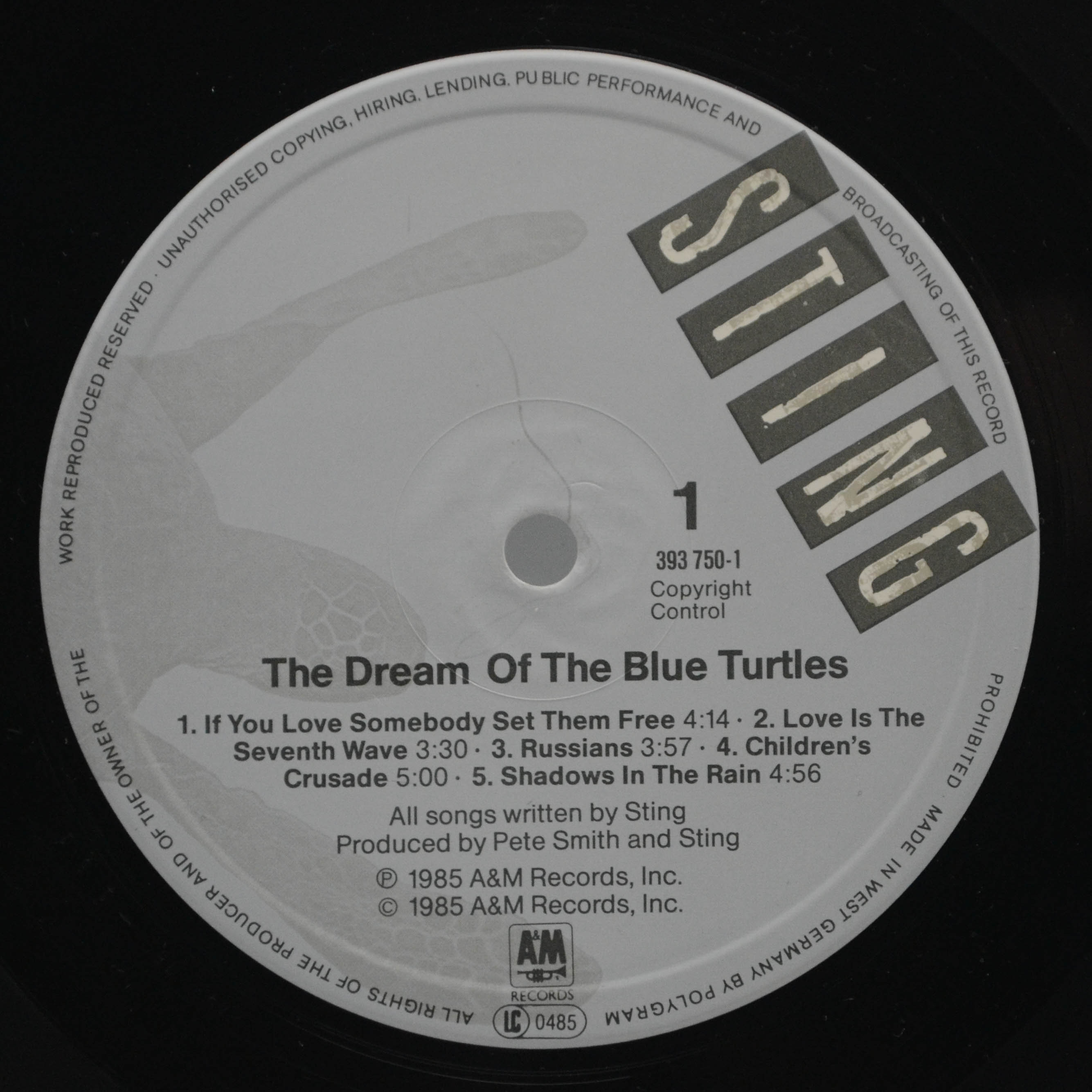 Виниловая пластинка Sting — The Dream Of The Blue Turtles, 1985