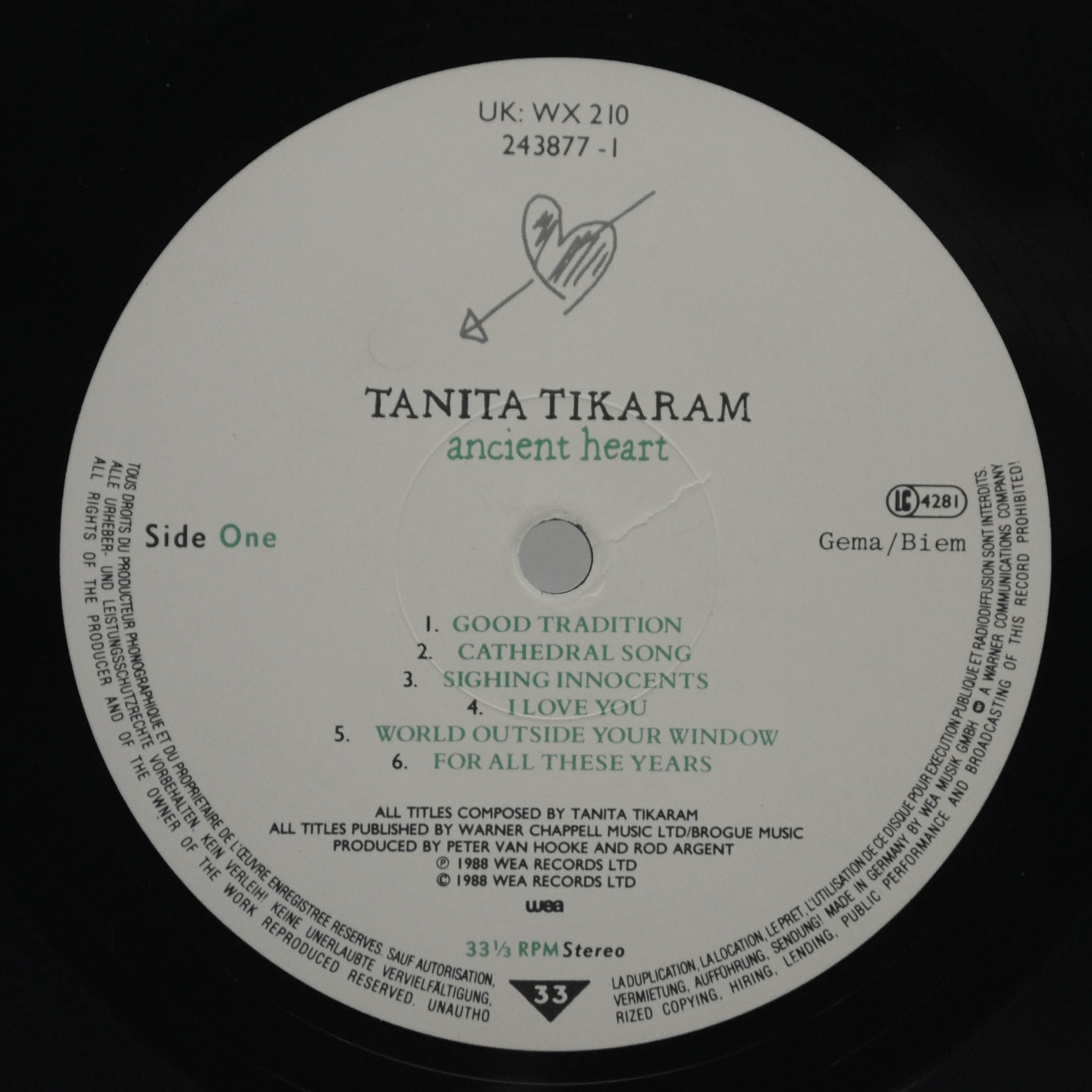 Tanita Tikaram — Ancient Heart, 1988