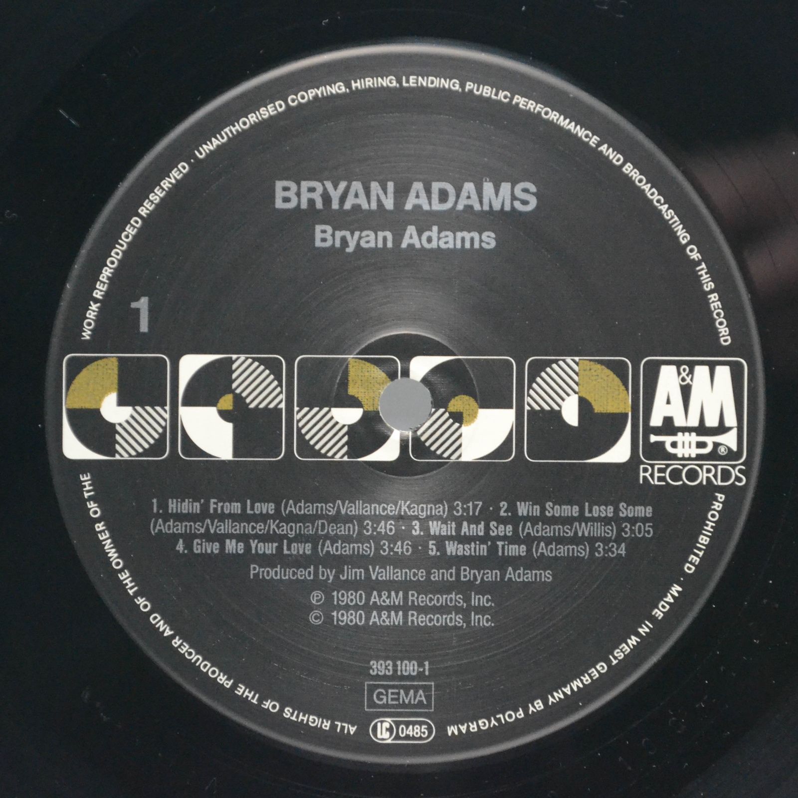 Виниловая пластинка Bryan Adams — Bryan Adams, 1980