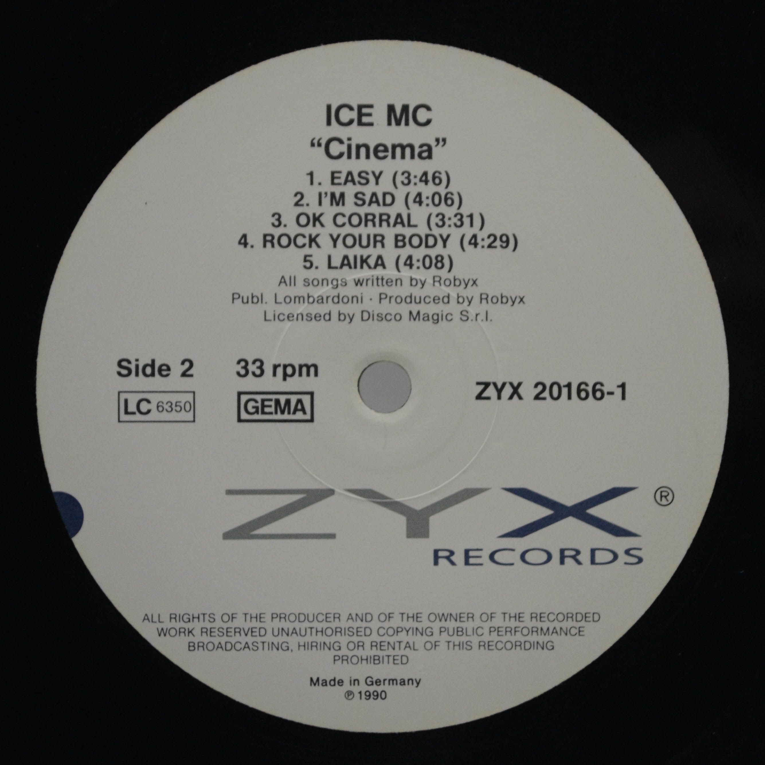 Виниловая пластинка ICE MC — Cinema, 1990