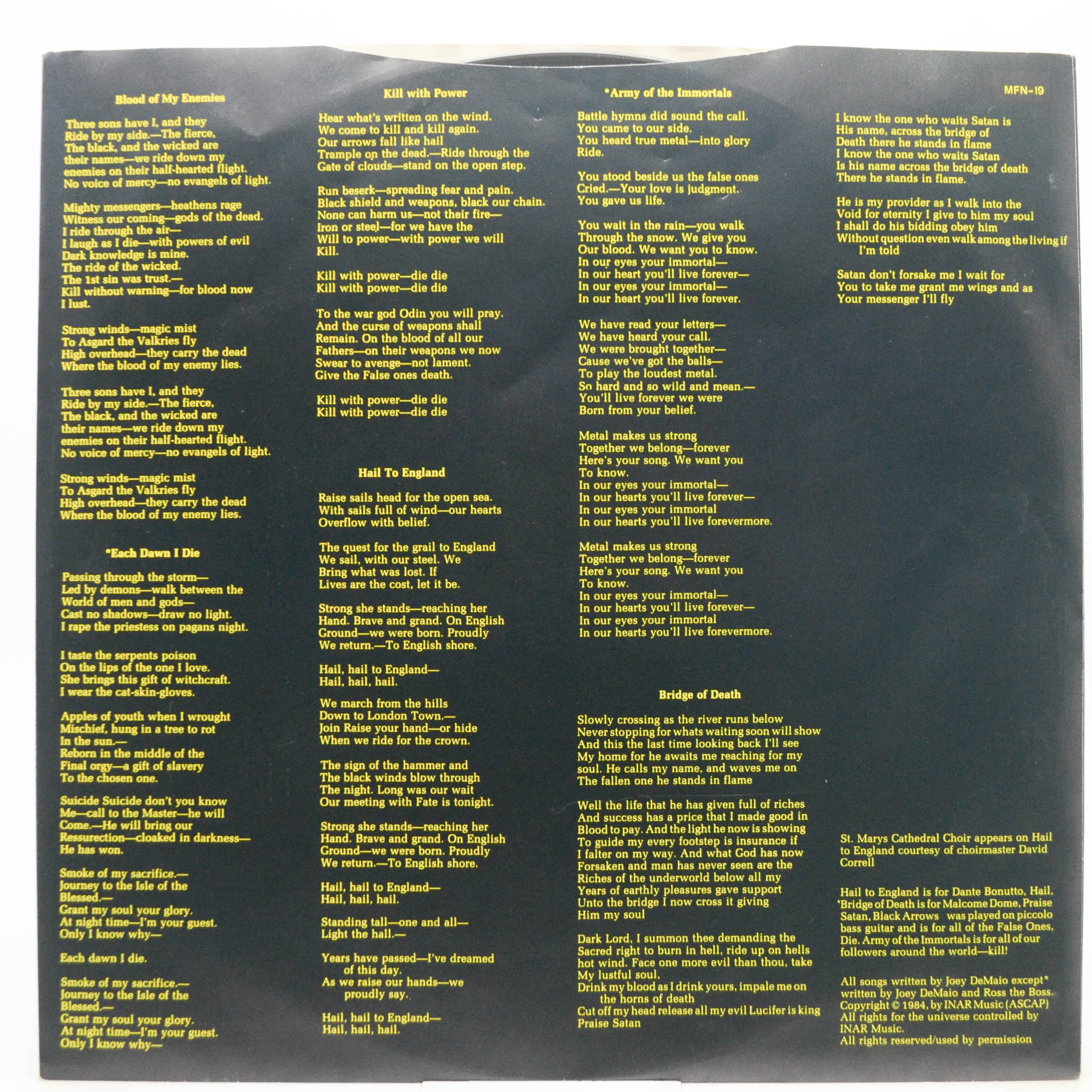 Manowar — Hail To England (UK), 1984