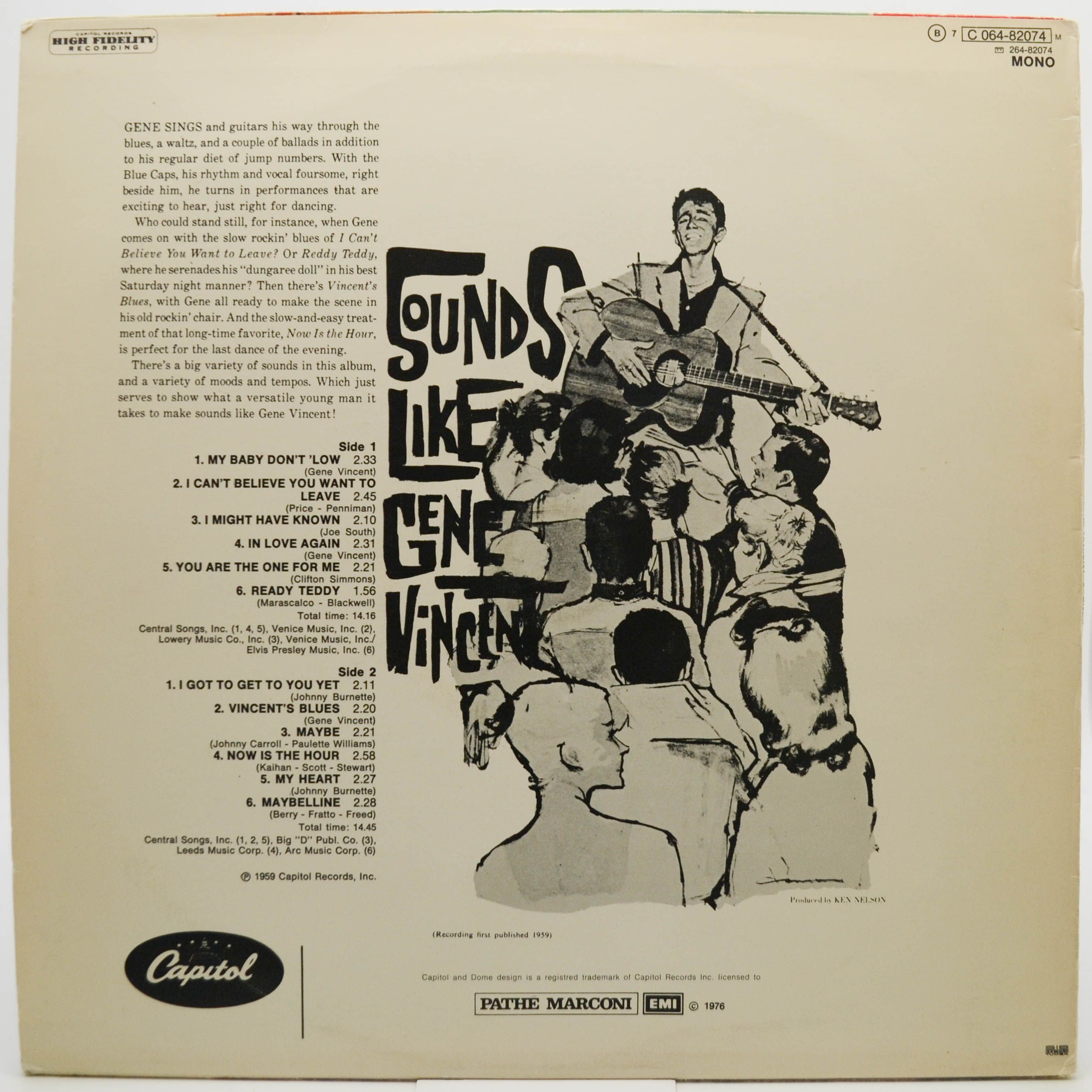 Виниловая пластинка Gene Vincent — Sounds Like Gene Vincent, 1976