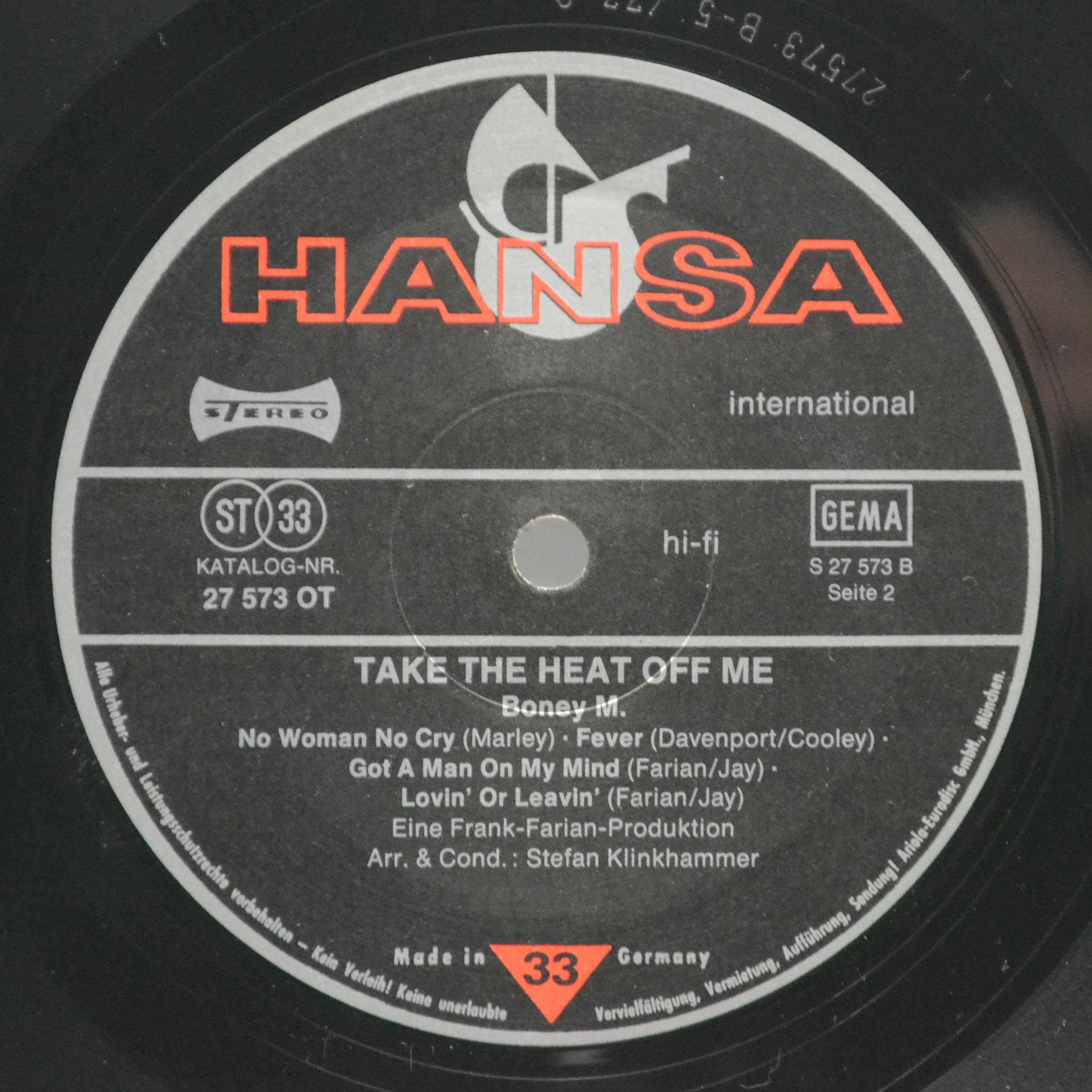 Boney M. — Take The Heat Off Me, 1976