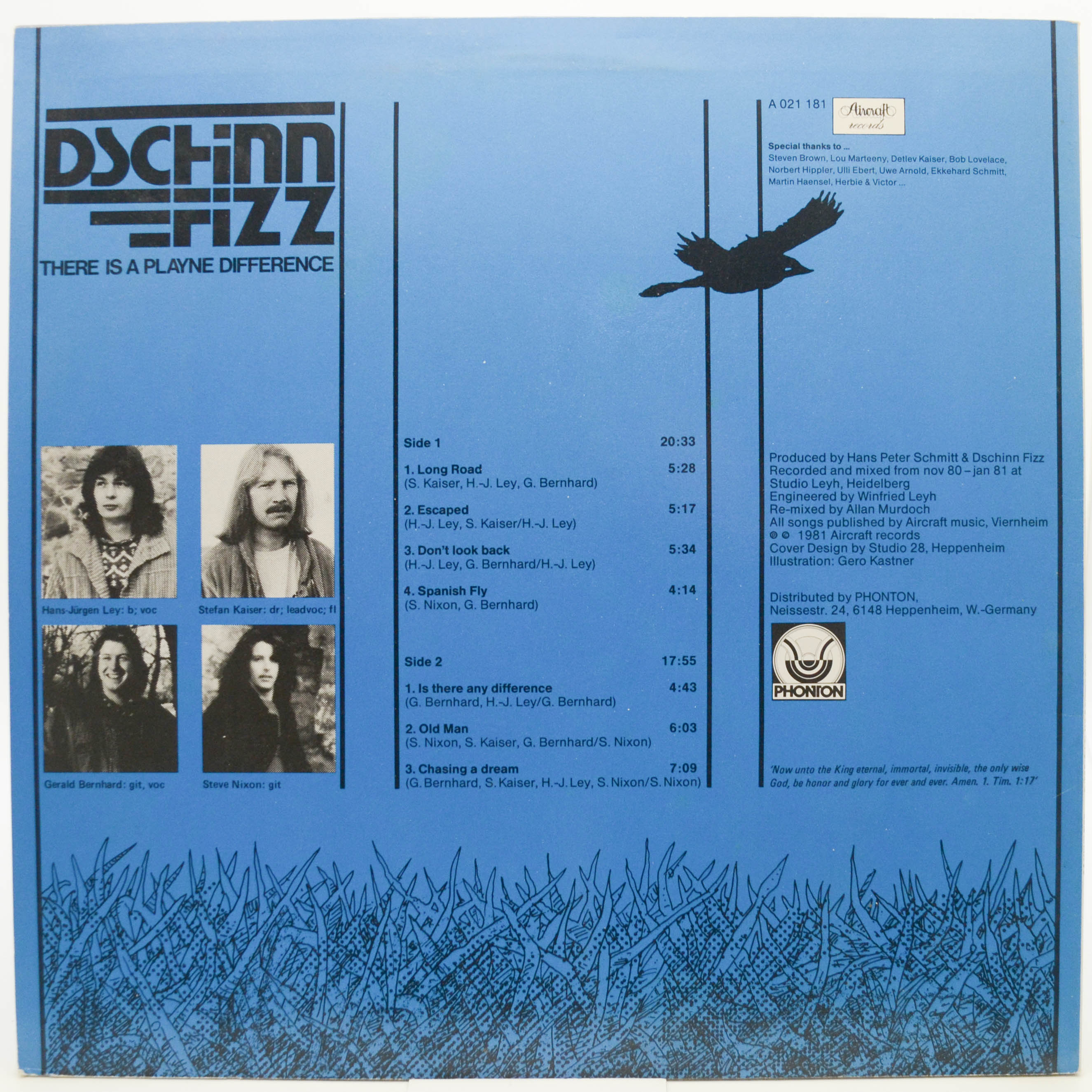 Виниловая пластинка Dschinn Fizz — There Is A Playne Difference, 1981