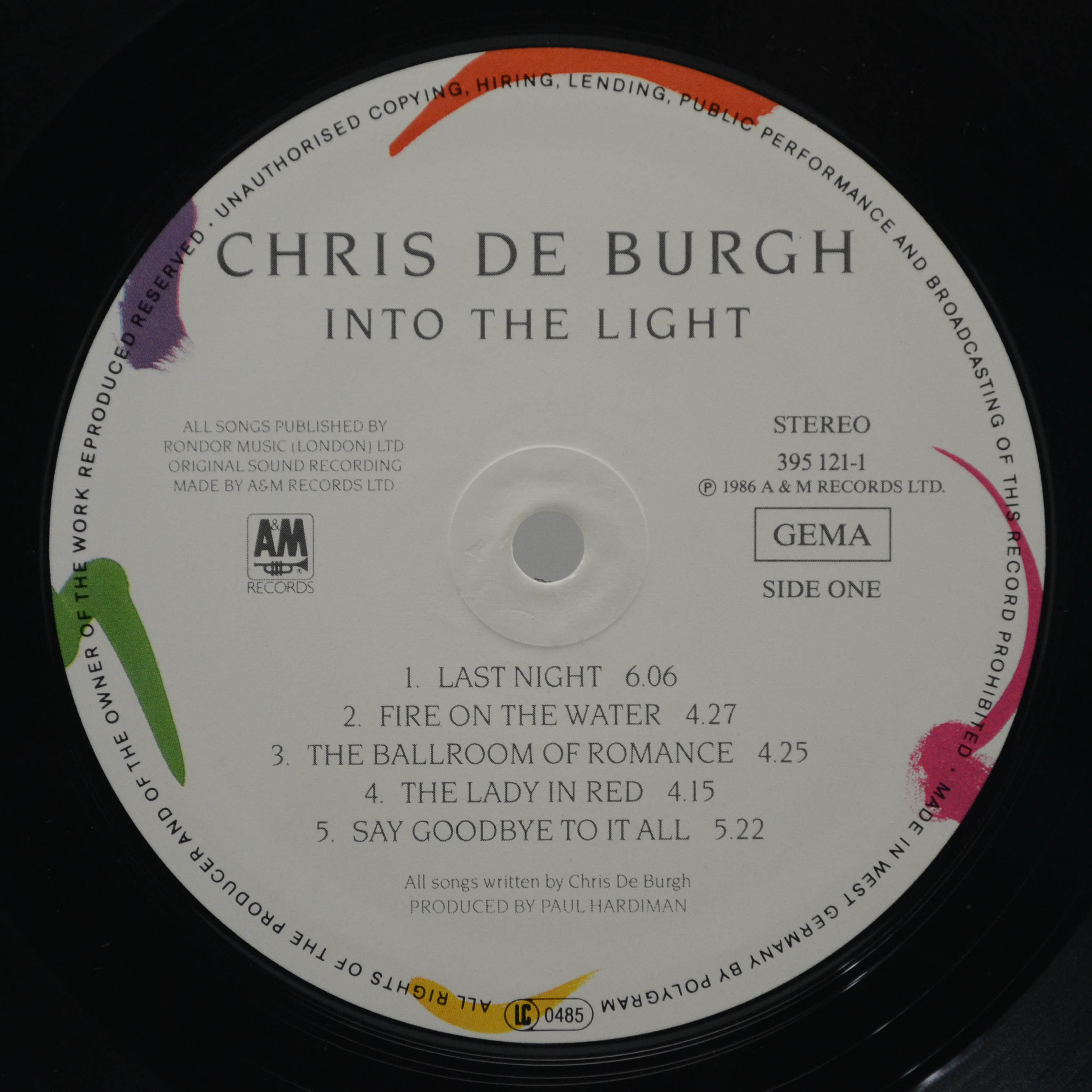 Виниловая пластинка Chris de Burgh — Into The Light, 1986