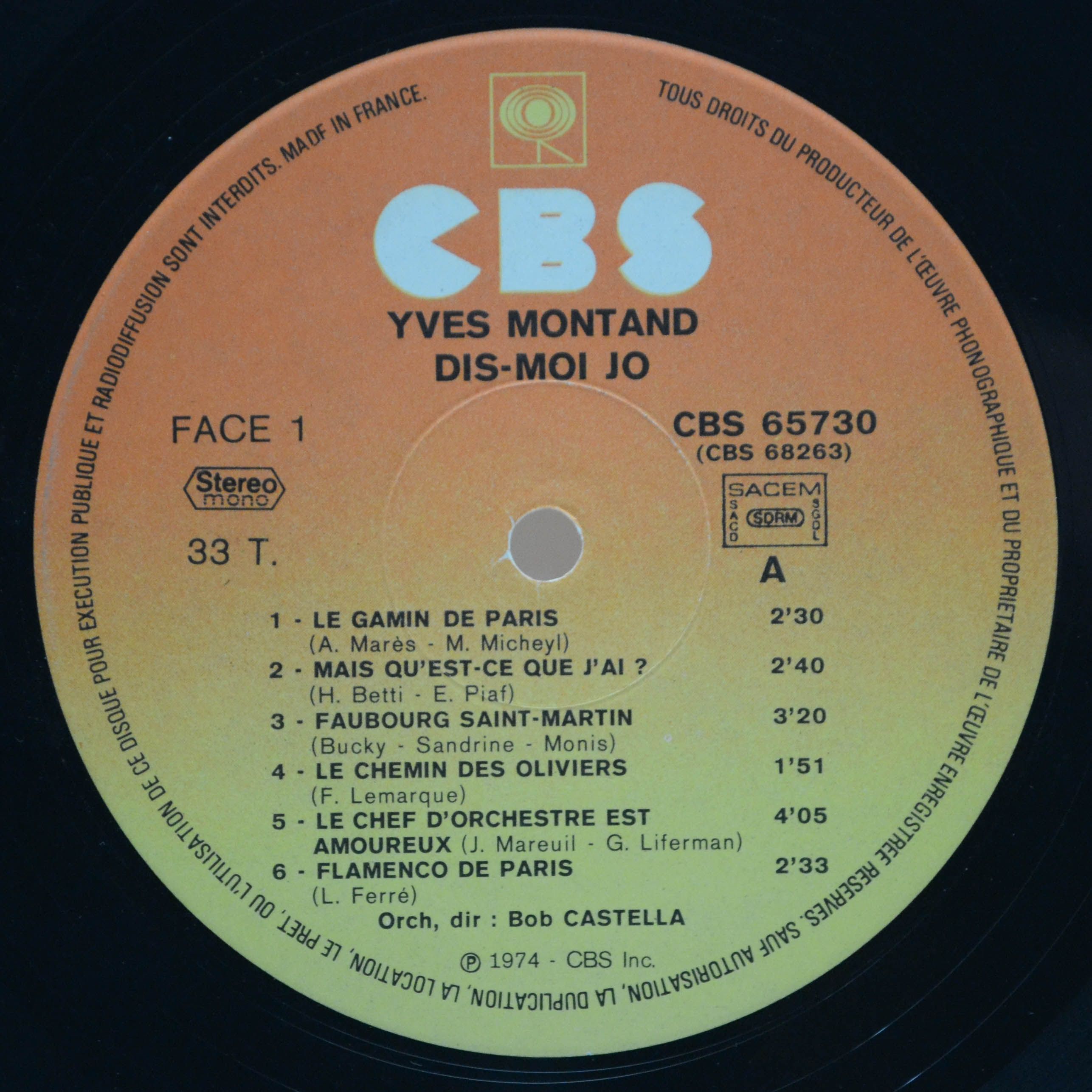 Yves Montand — Dis-Moi Jo (2LP, France), 1974