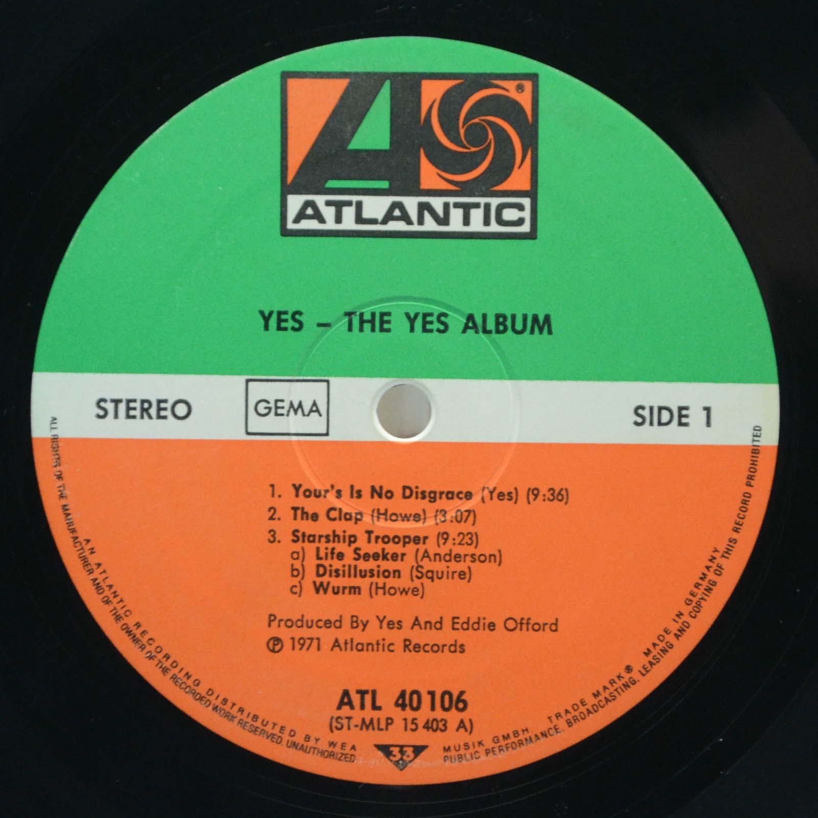 Виниловая пластинка Yes — The Yes Album, 1971