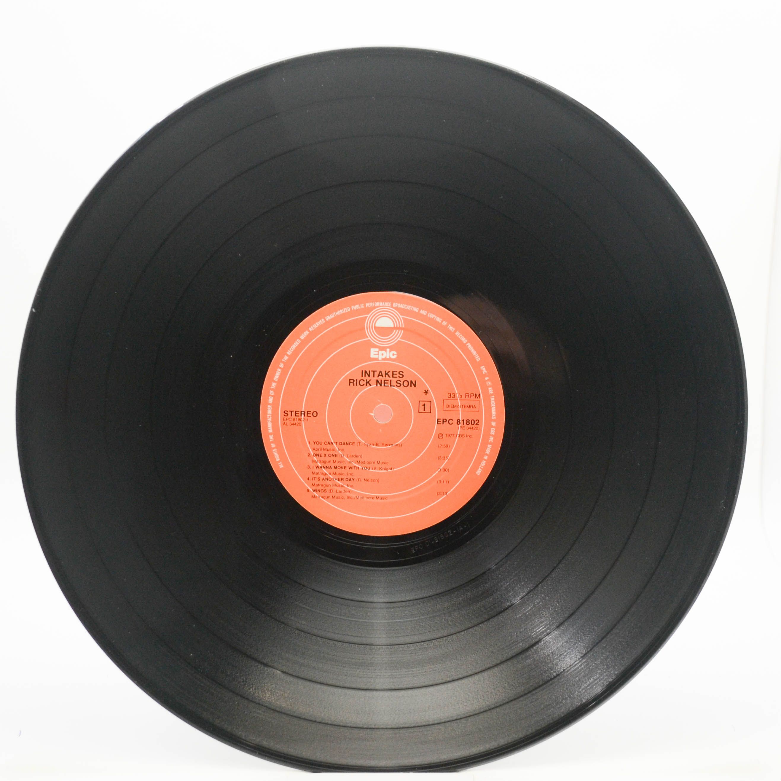 Виниловая пластинка Rick Nelson — Intakes, 1977