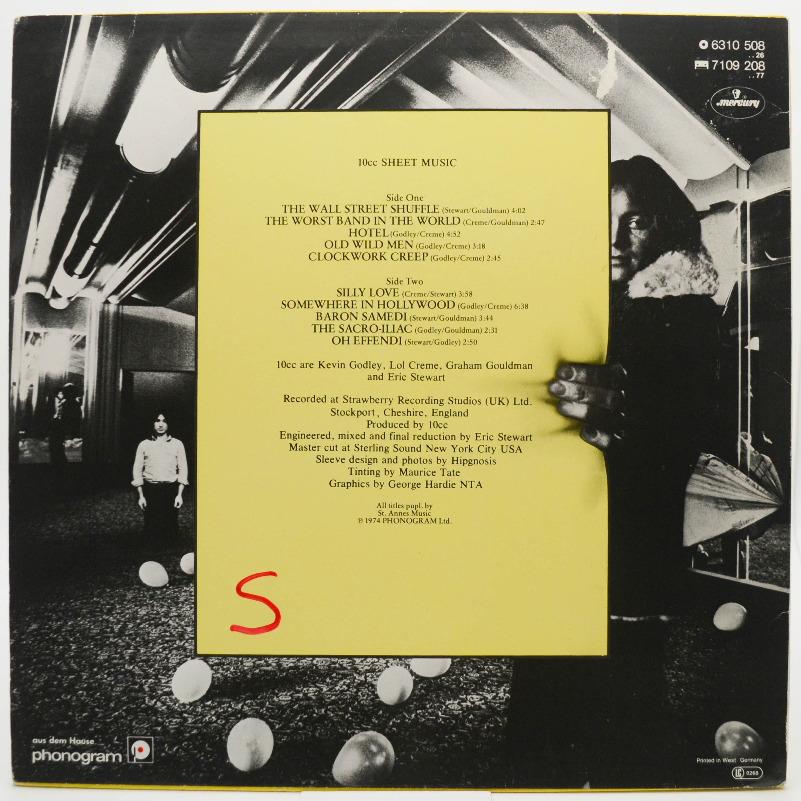 Виниловая пластинка 10cc — Sheet Music, 1974