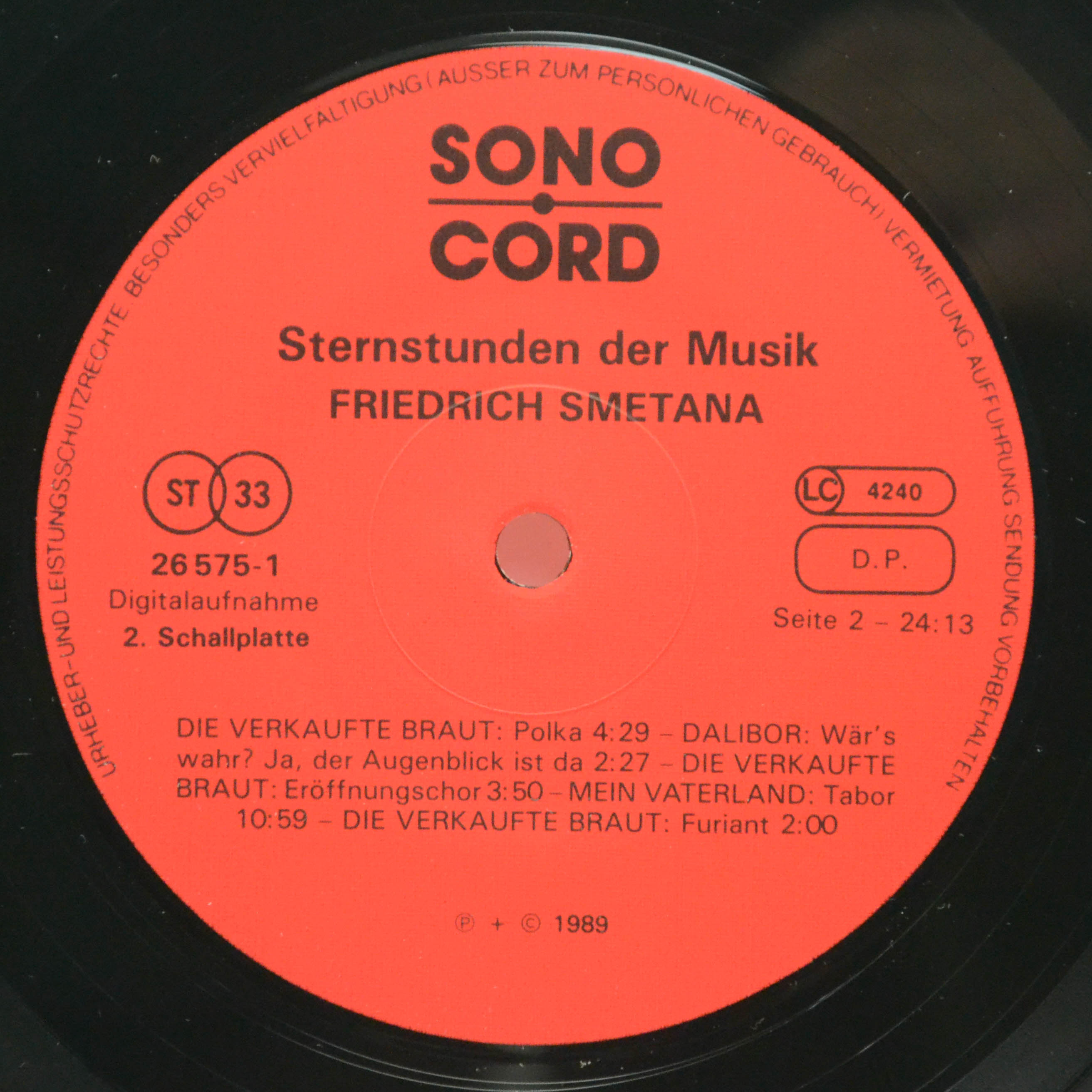 Виниловая пластинка Smetana — Sternstunden Der Musik (2LP), 1989