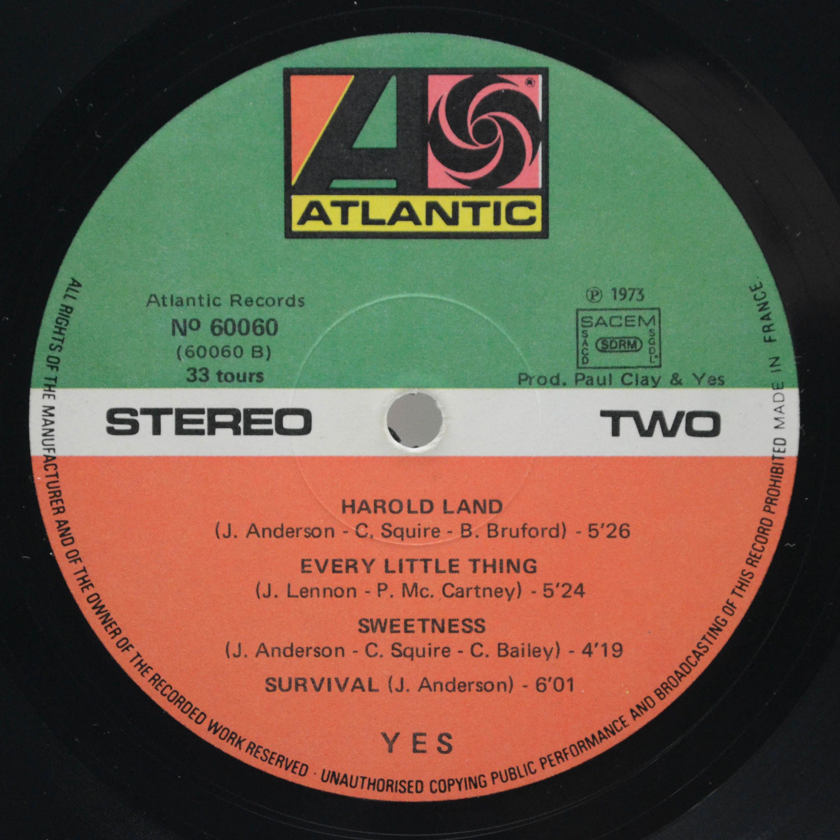Виниловая пластинка Yes — 2 Originals Of Yes (2LP), 1973