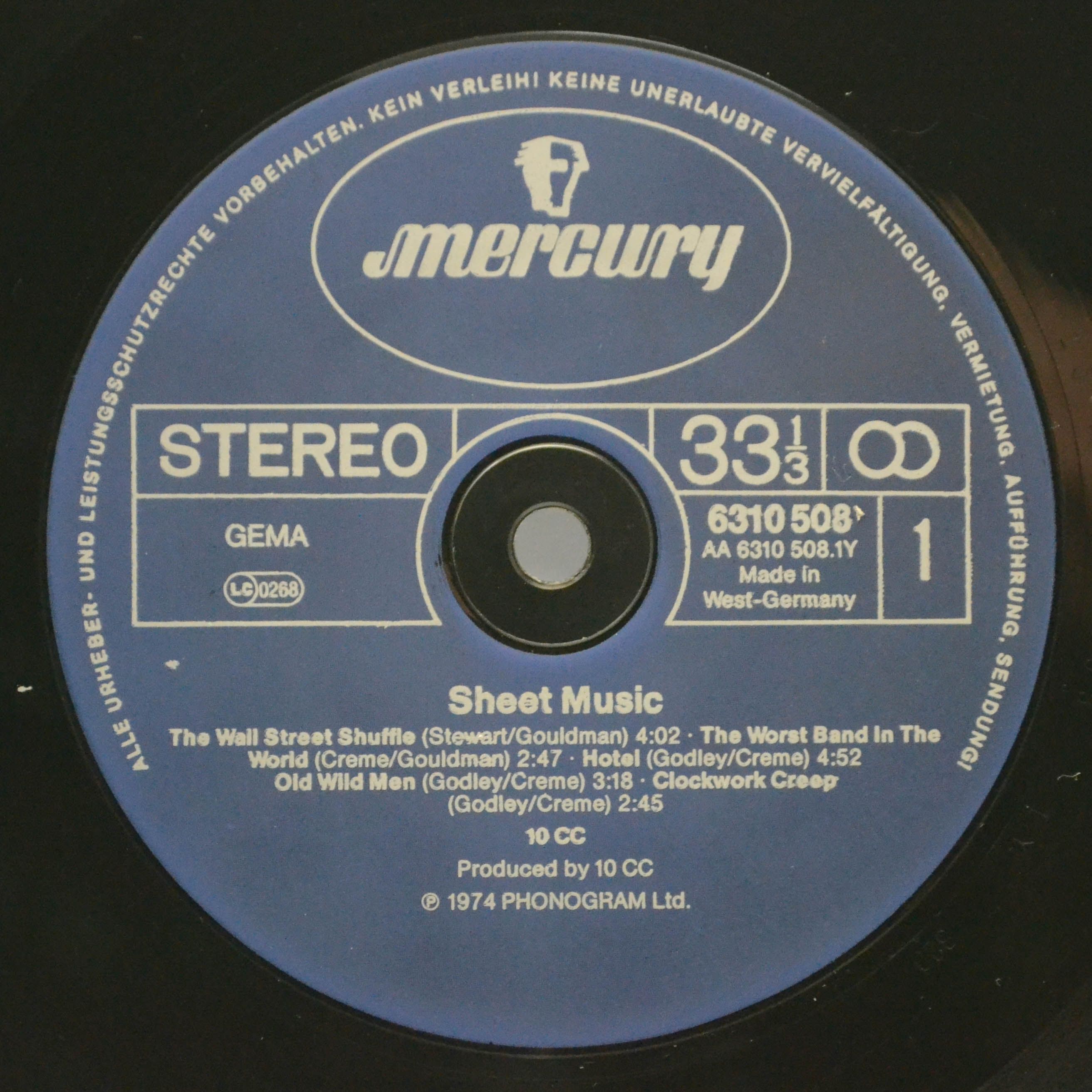 Виниловая пластинка 10cc — Sheet Music, 1974