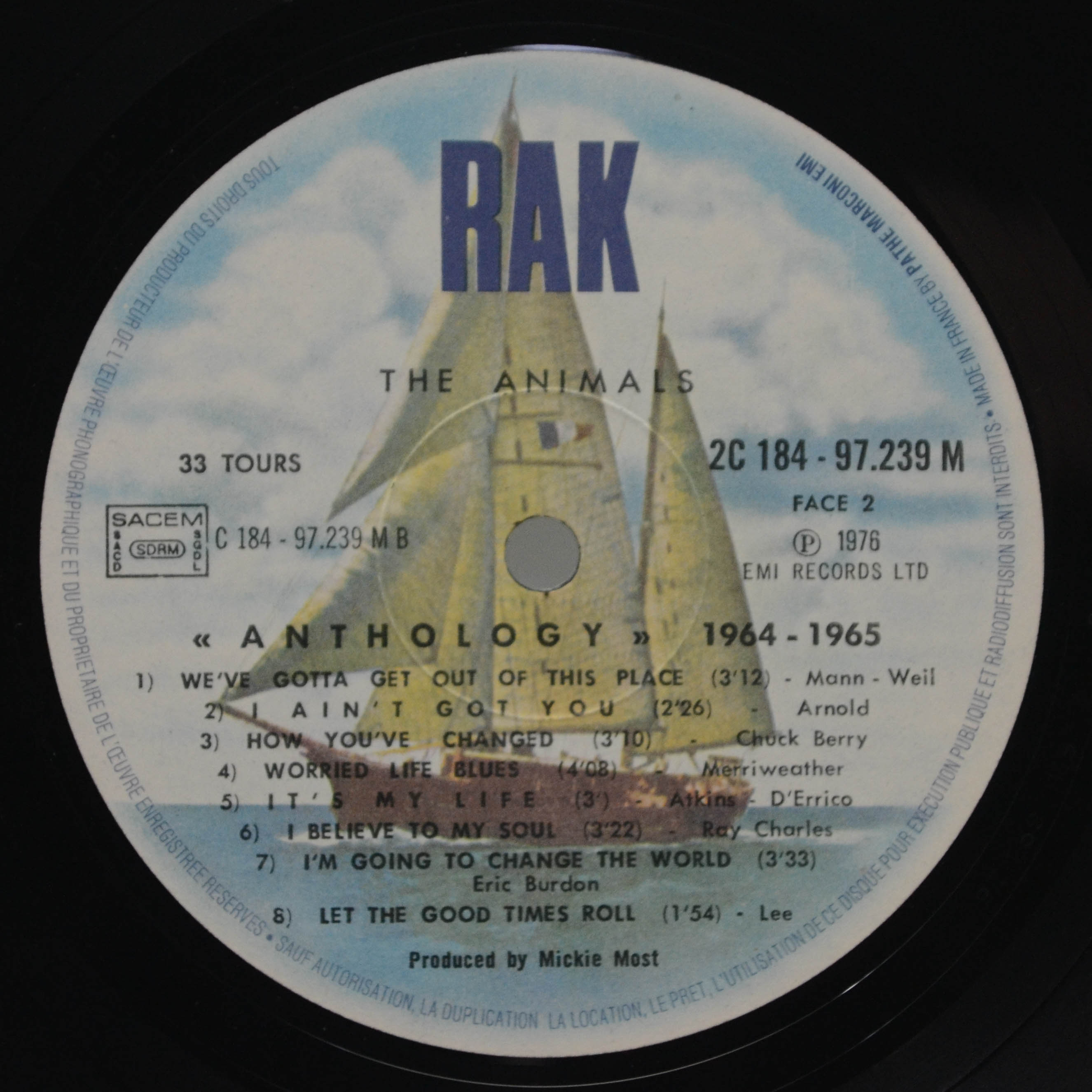 Animals — Animals Anthology (2LP), 1976