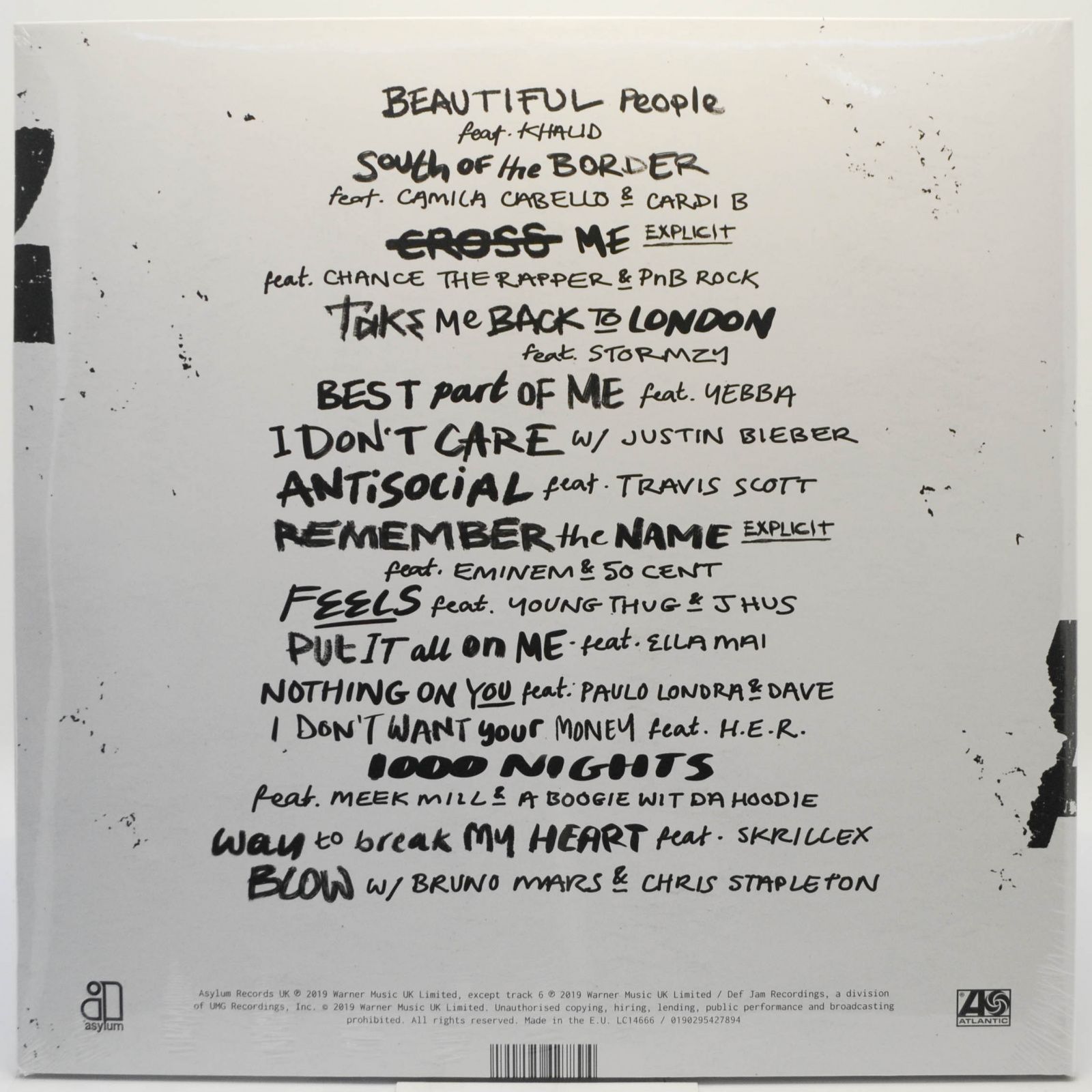 Виниловая пластинка Ed Sheeran — No.6 Collaborations Project (2LP), 2015