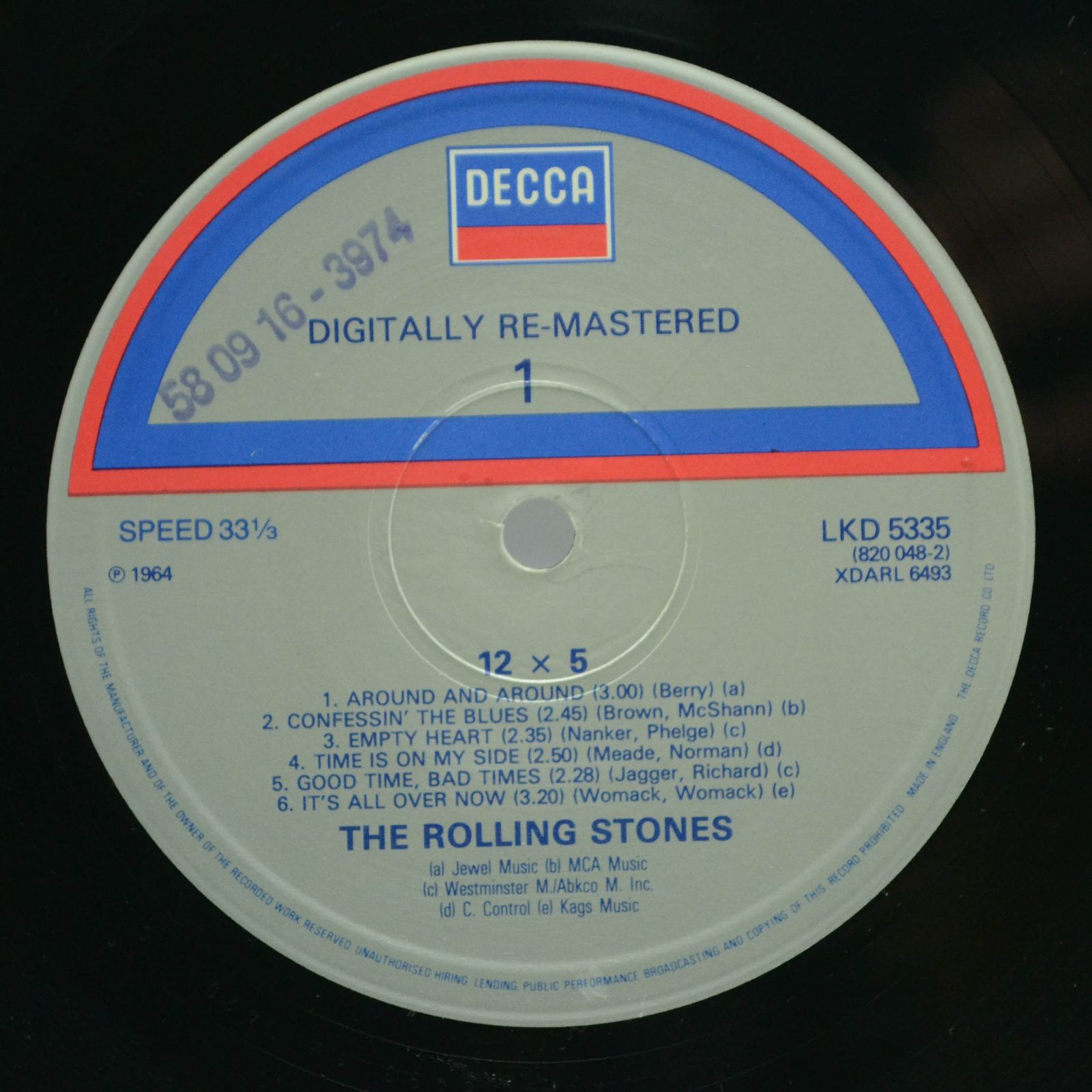 Rolling Stones — 12 X 5 (UK), 1964