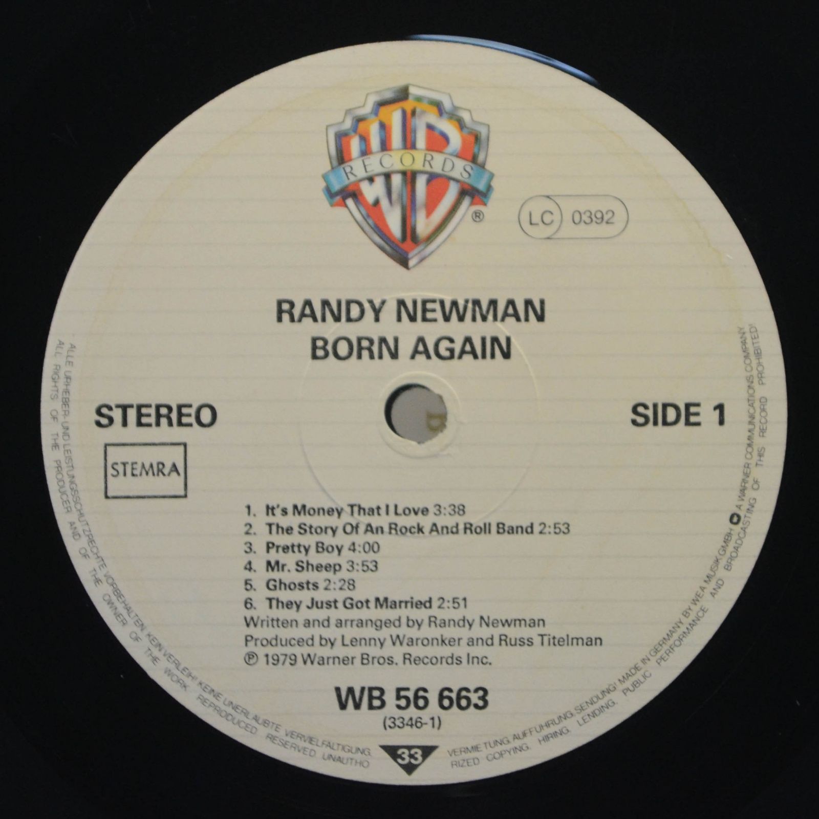 Виниловая пластинка Randy Newman — Born Again, 1979