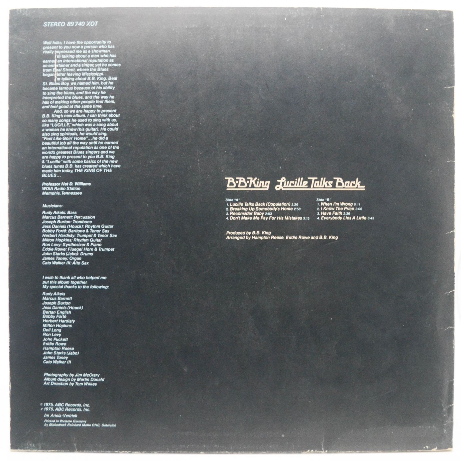 B.B. King — Lucille Talks Back, 1975