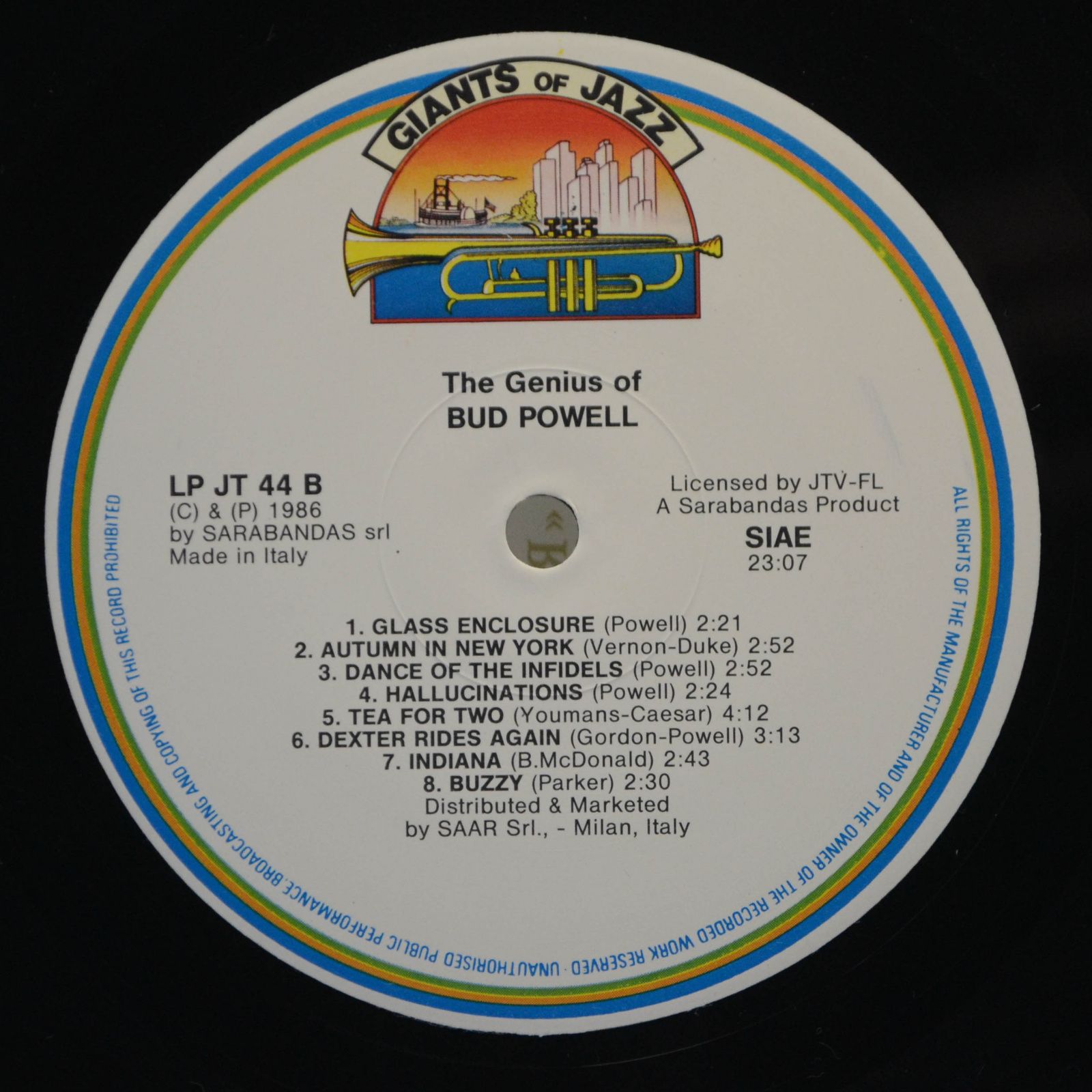 Виниловая пластинка Bud Powell — The Genius Of Bud Powell, 1986