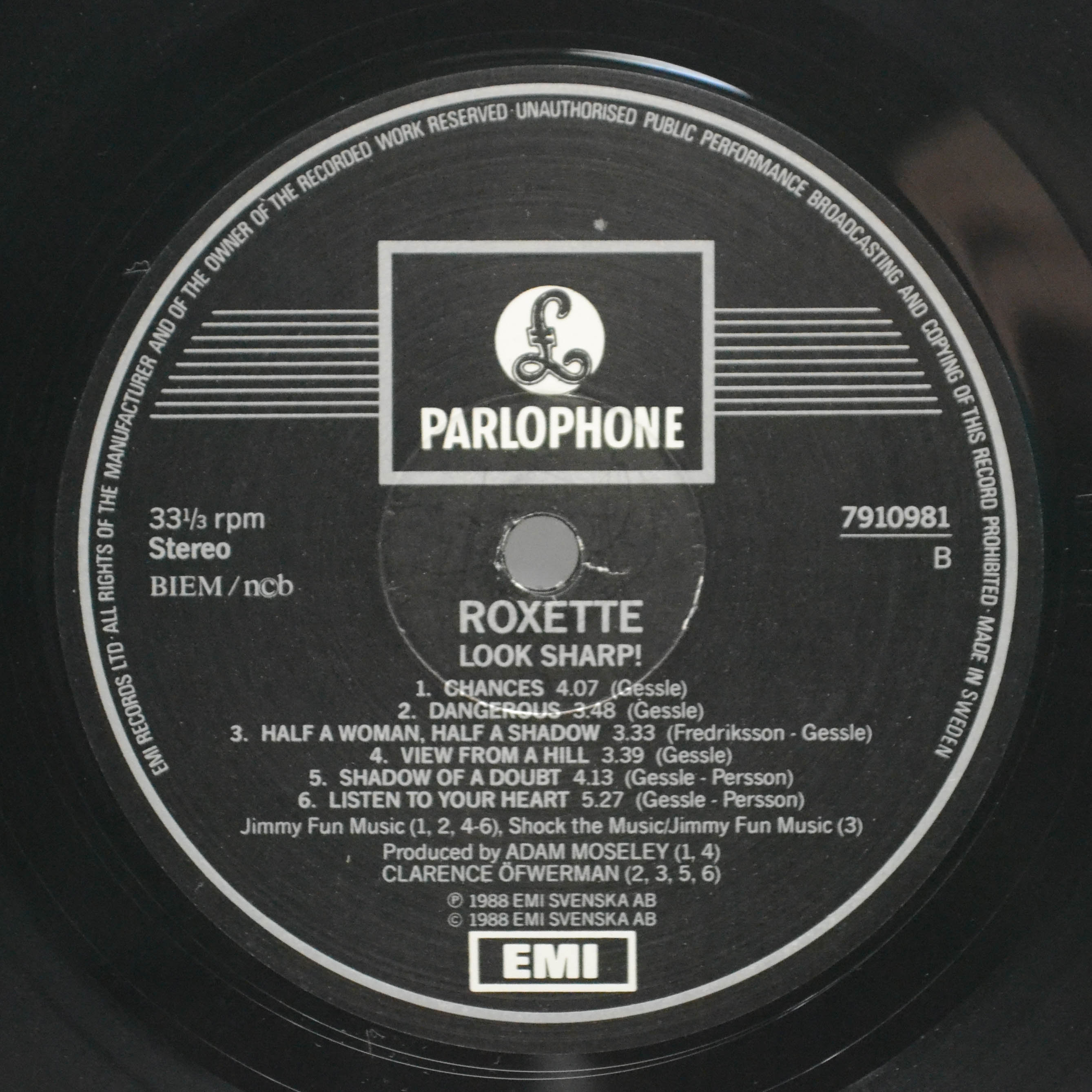Roxette — Look Sharp! (1-st, Sweden), 1988