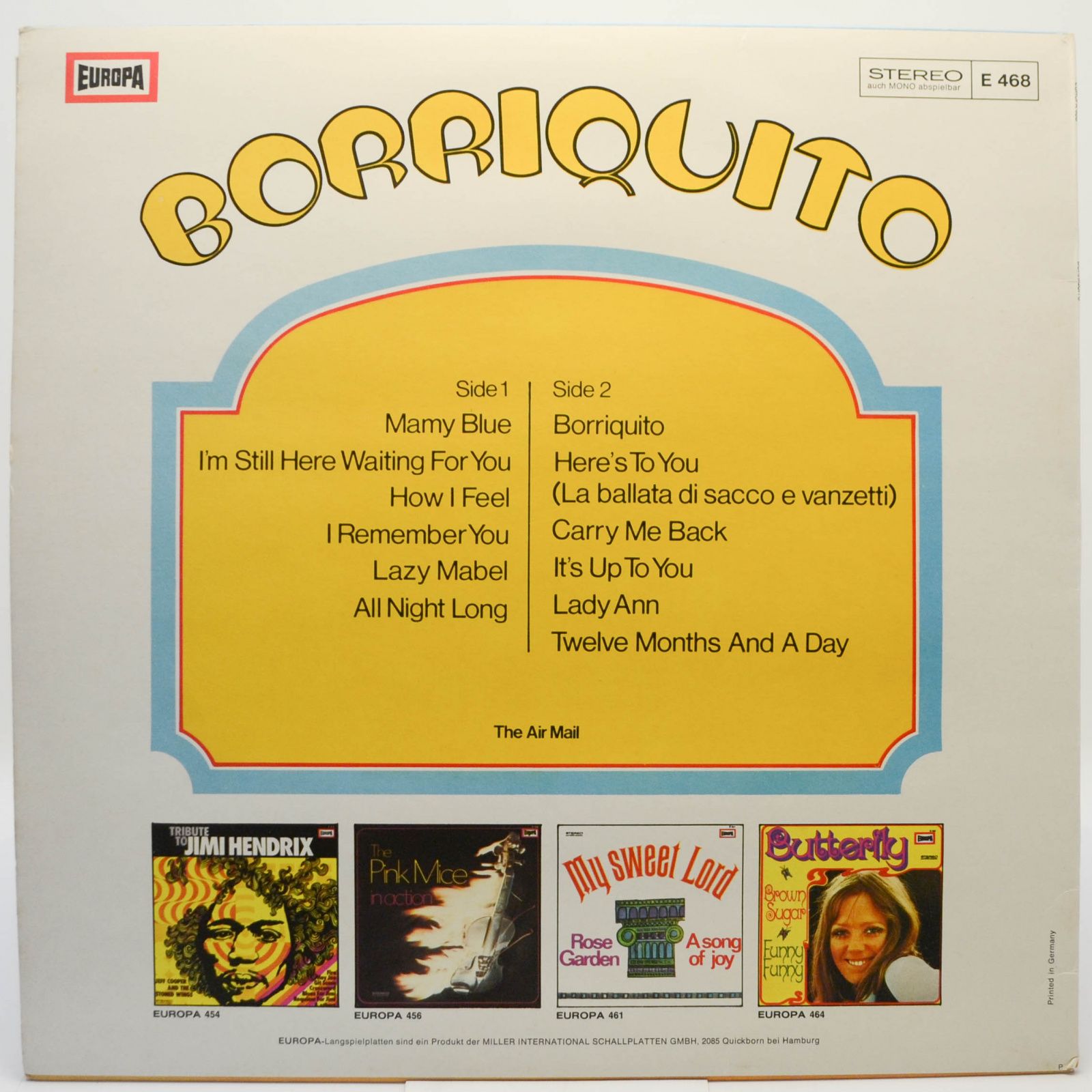 Виниловая пластинка Air Mail — Borriquito, 1971