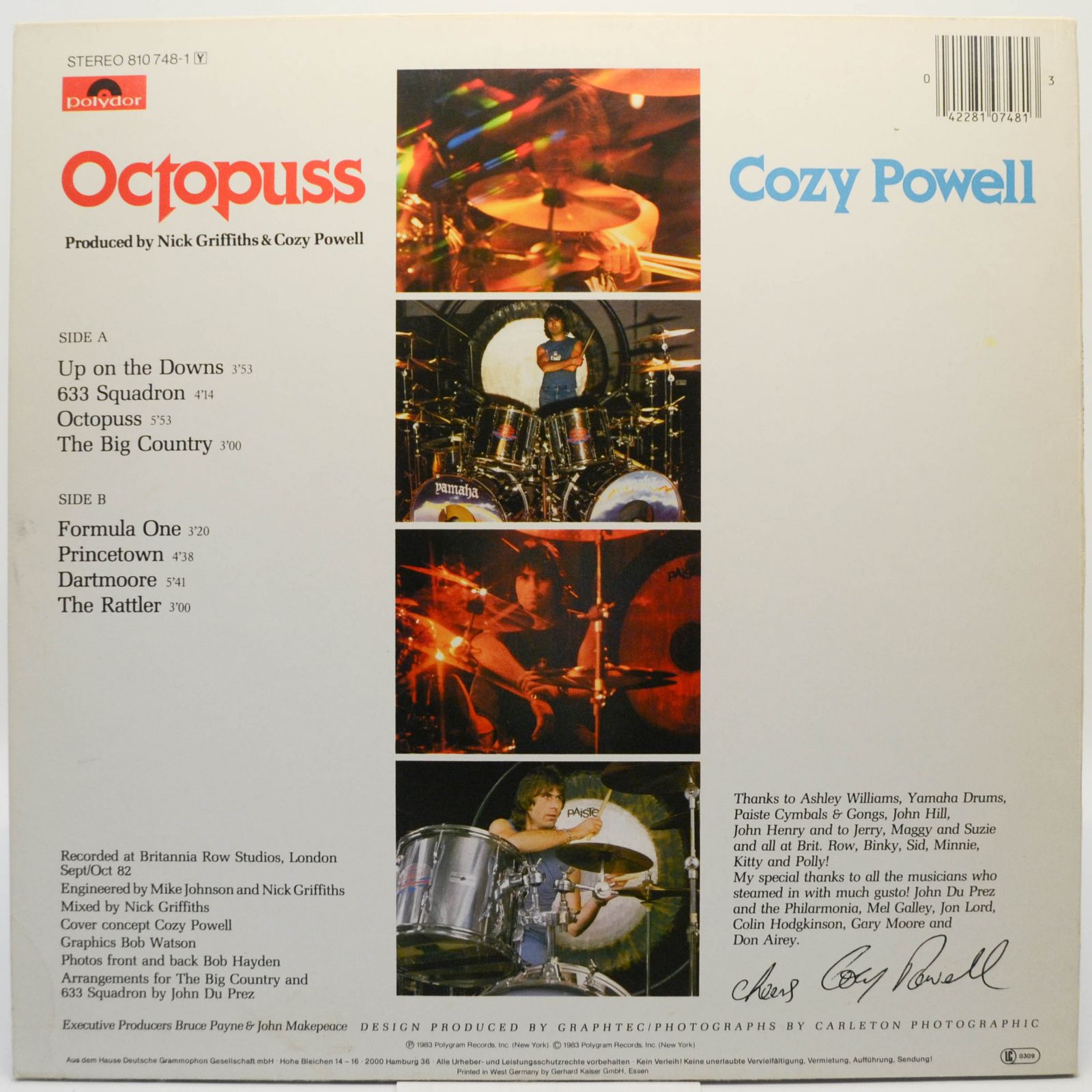 Виниловая пластинка Cozy Powell — Octopuss, 1983
