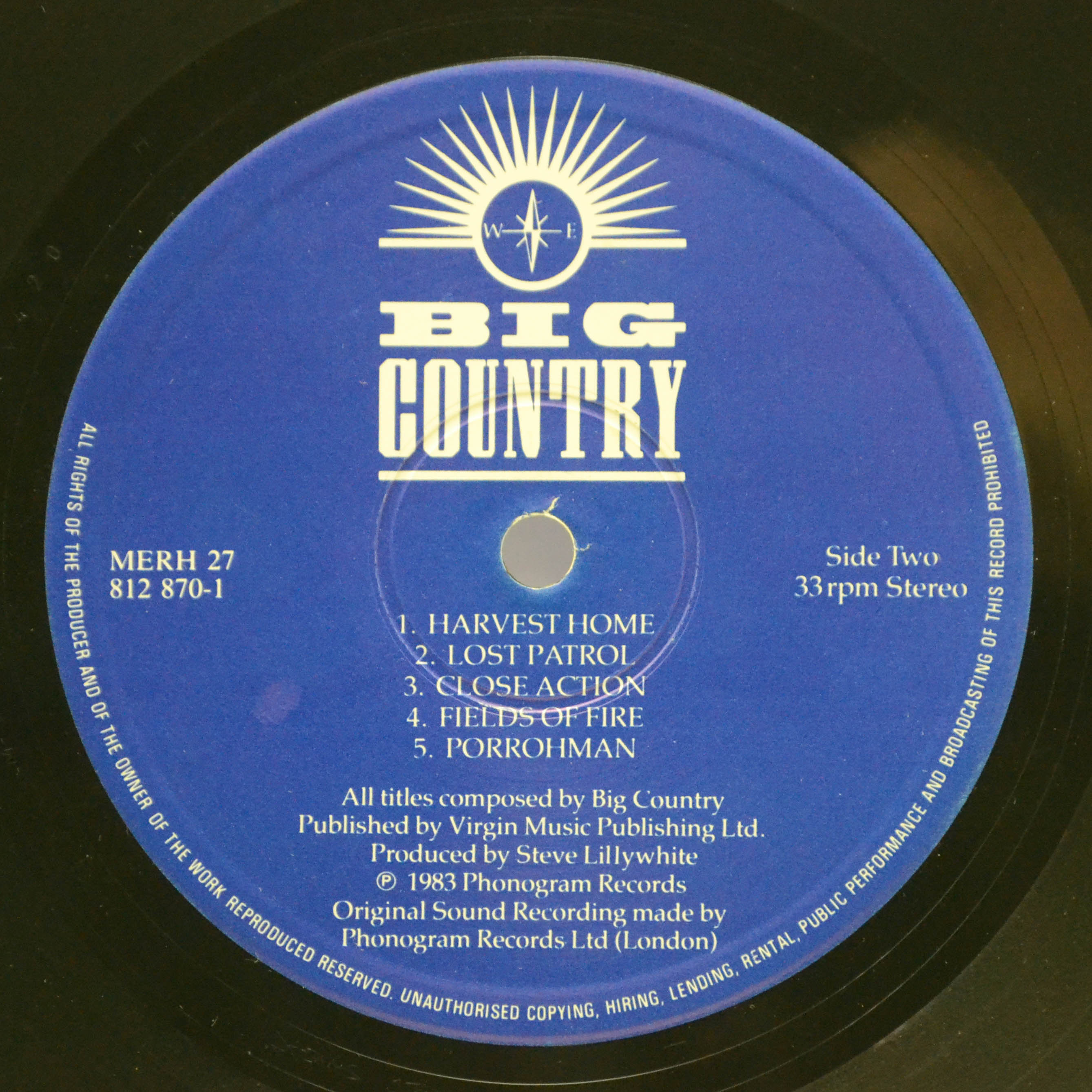 Виниловая пластинка Big Country — The Crossing (1-st, UK), 1984