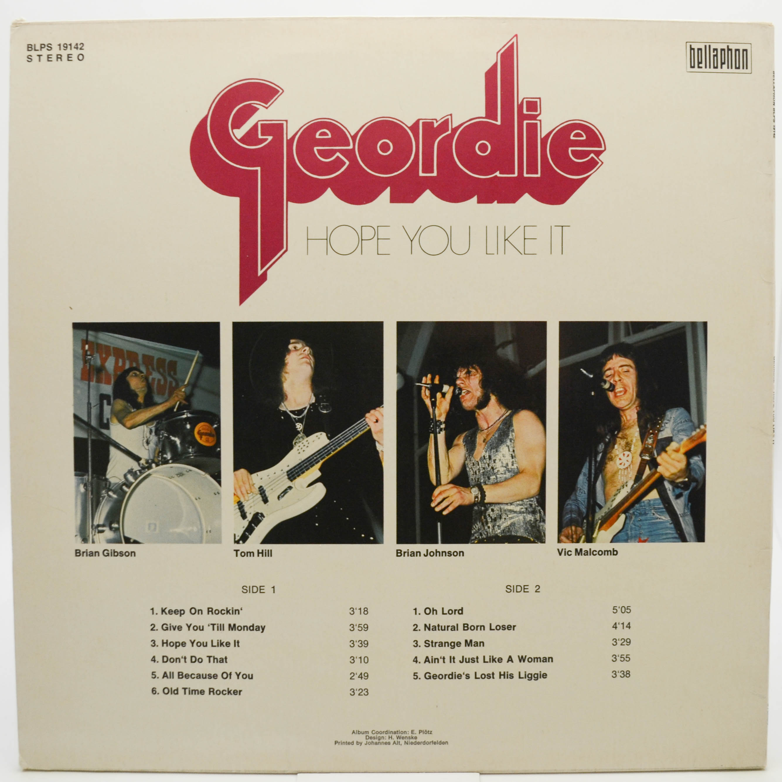 Виниловая пластинка Geordie — Hope You Like It, 1973