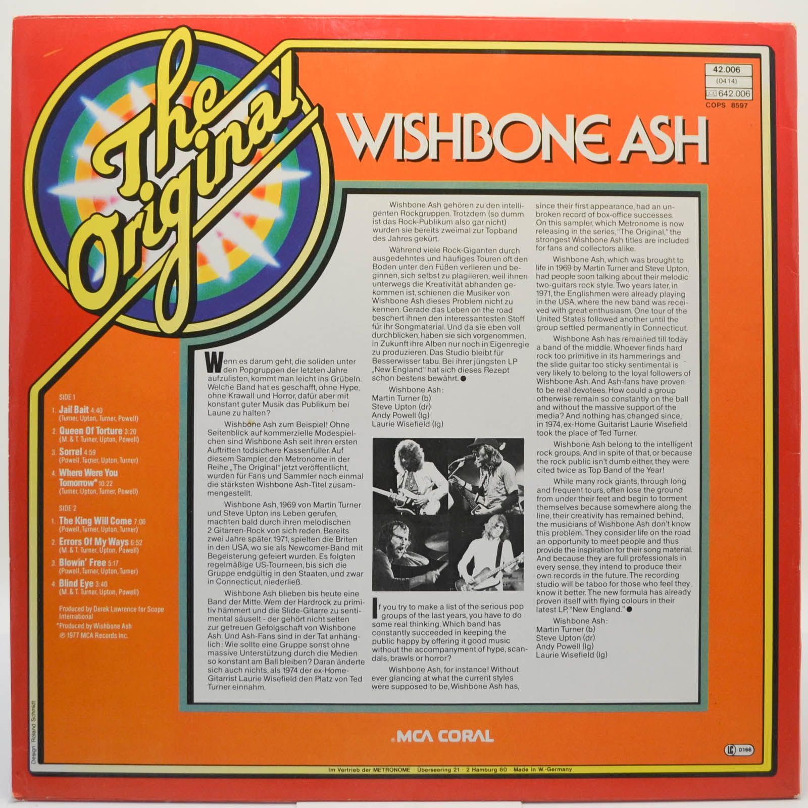 Виниловая пластинка Wishbone Ash — The Original Wishbone Ash, 1977