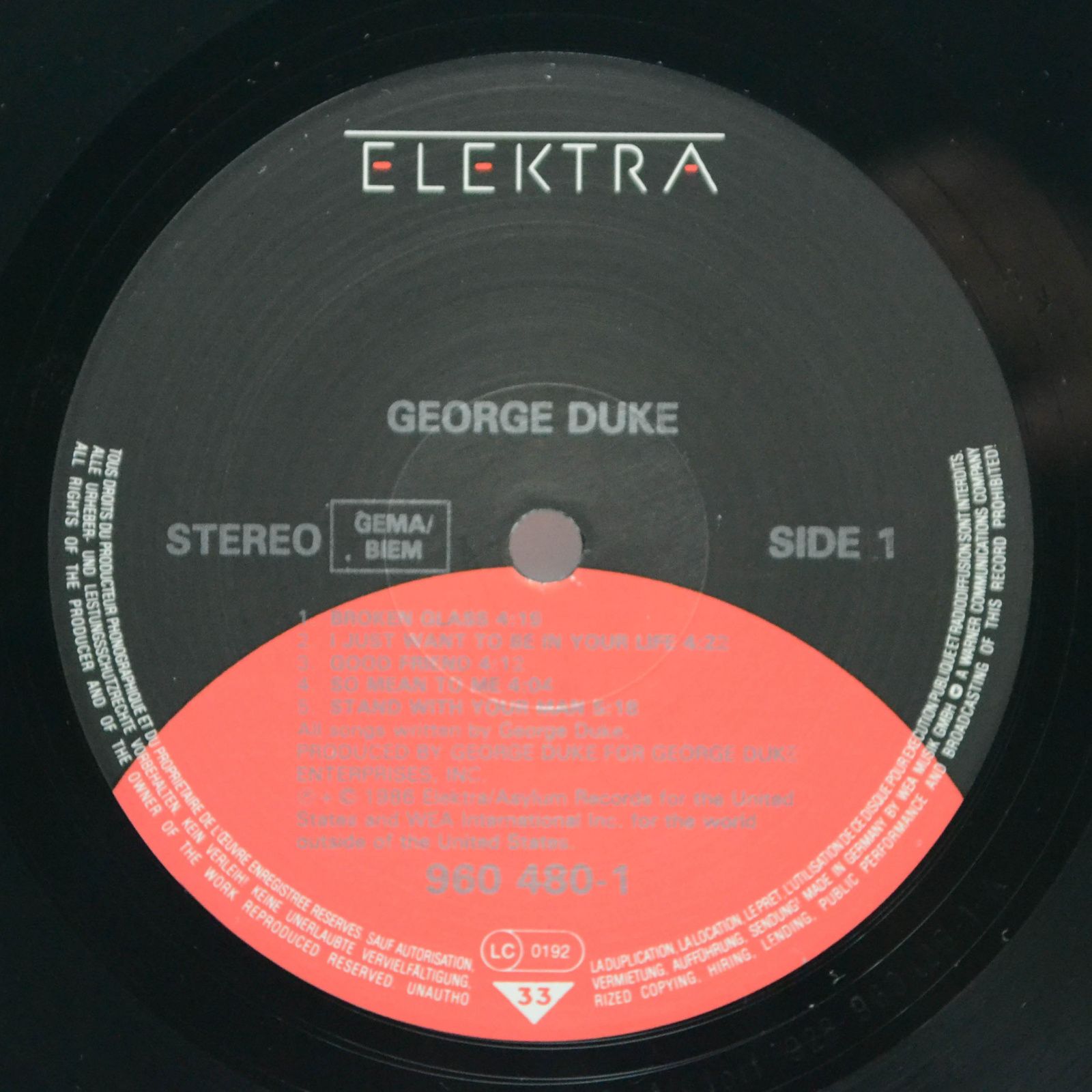 Виниловая пластинка George Duke — George Duke, 1986