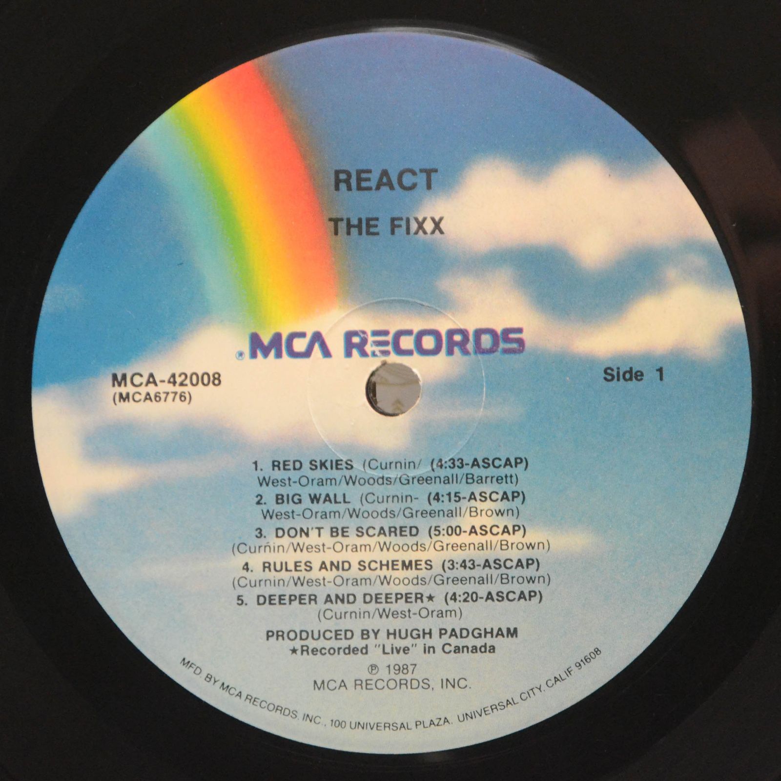 Виниловая пластинка Fixx — React, 1987