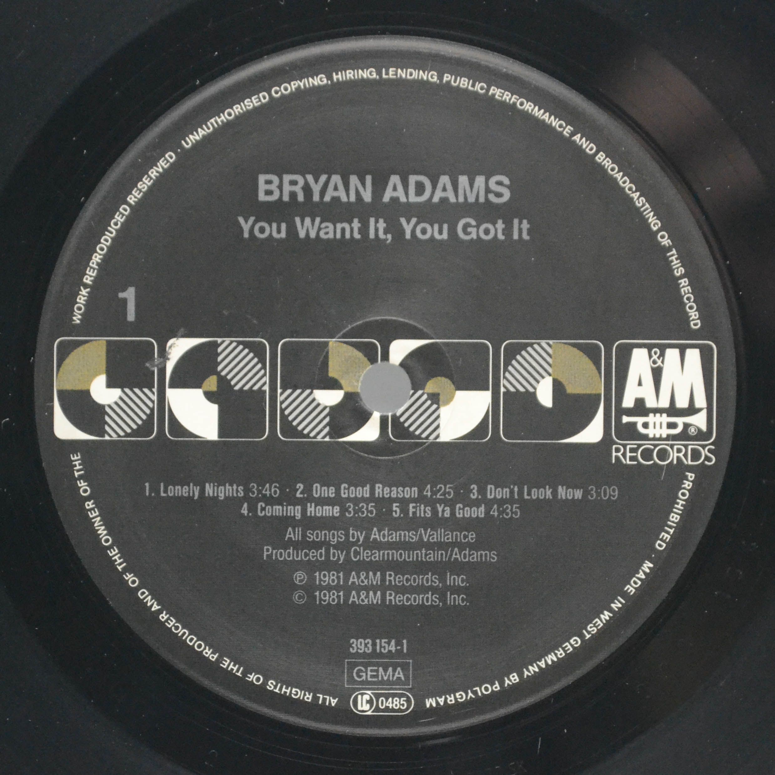 Виниловая пластинка Bryan Adams — You Want It, You Got It, 1981