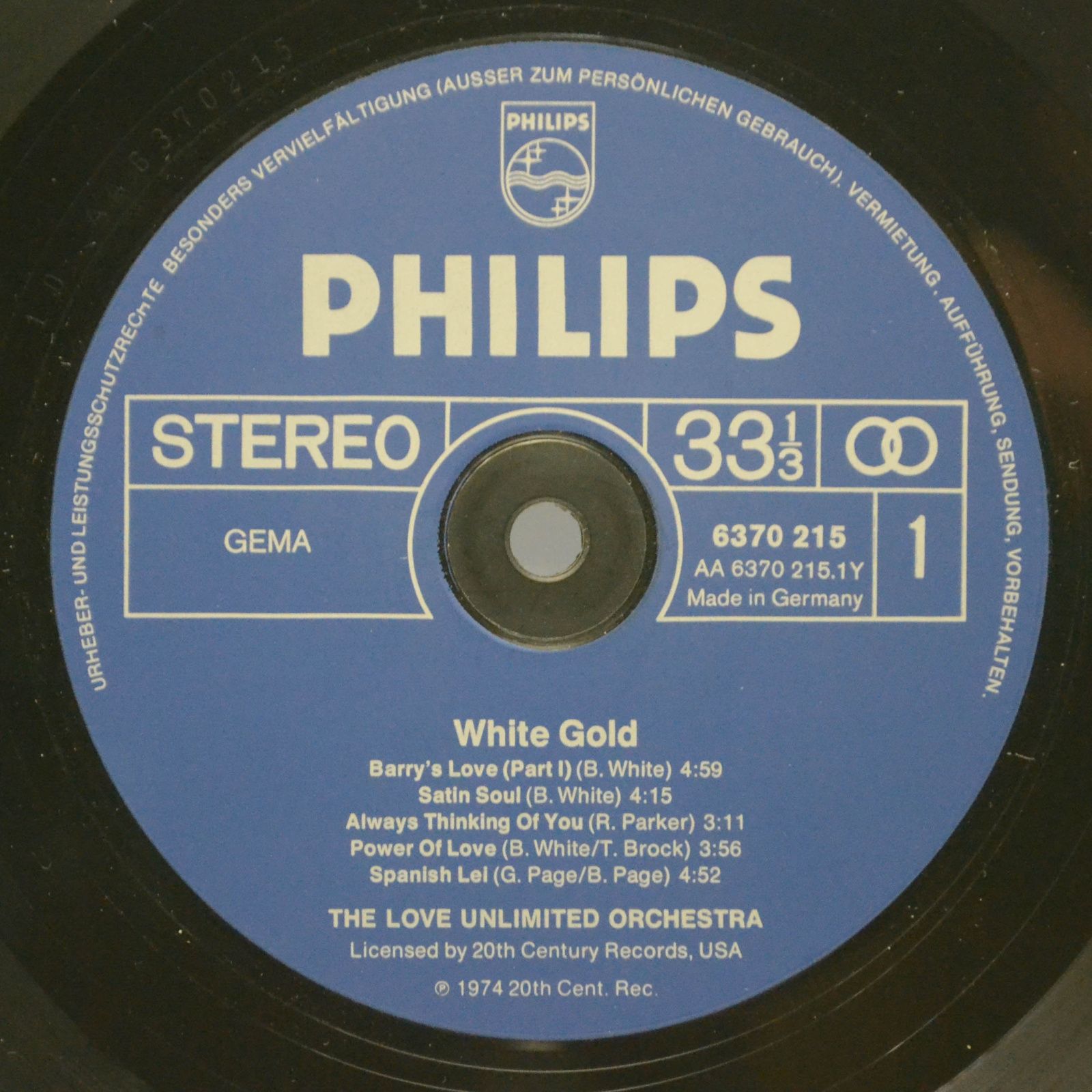 Love Unlimited Orchestra — White Gold, 1974
