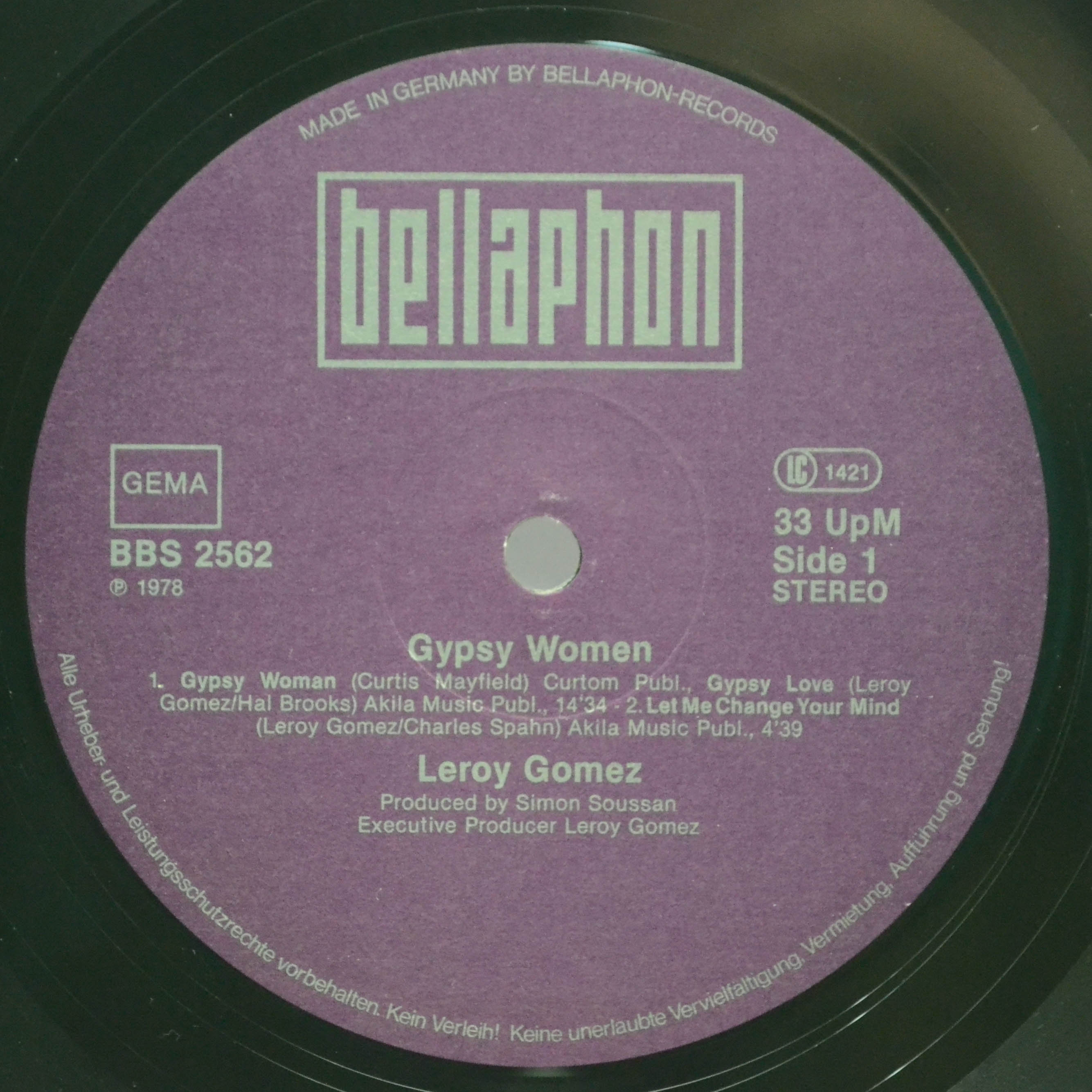 Виниловая пластинка Leroy Gomez — Gypsy Woman, 1978