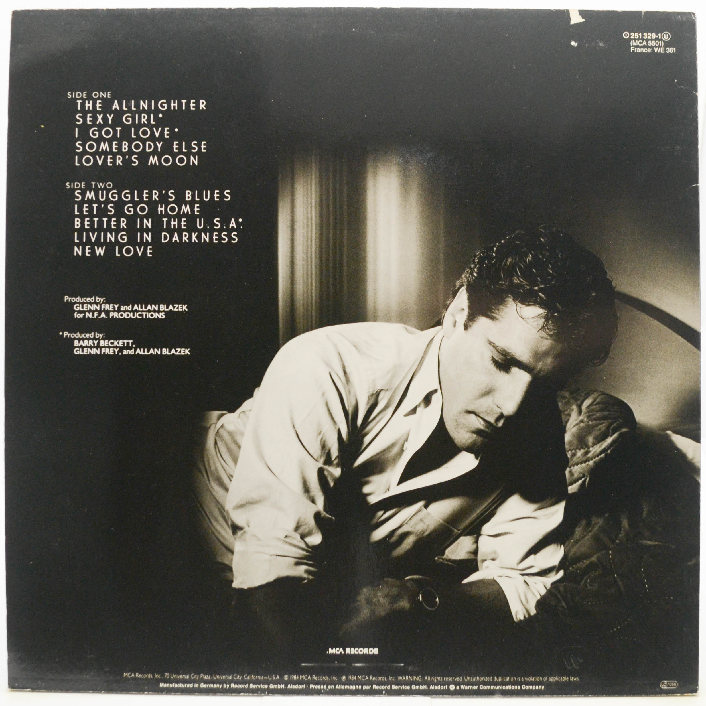 Виниловая пластинка Glenn Frey — The Allnighter, 1984