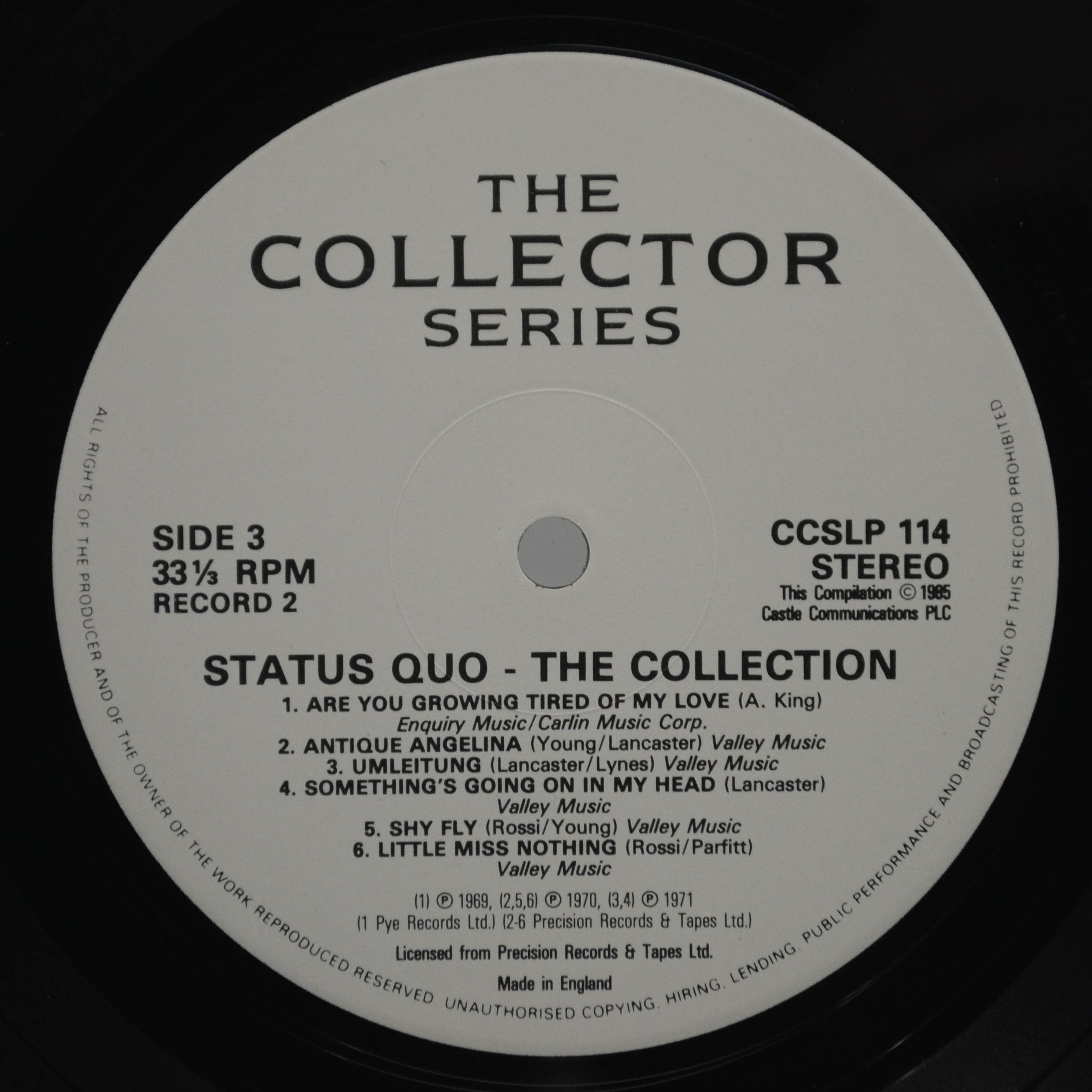 Виниловая пластинка Status Quo — The Collection (2LP, UK), 1987