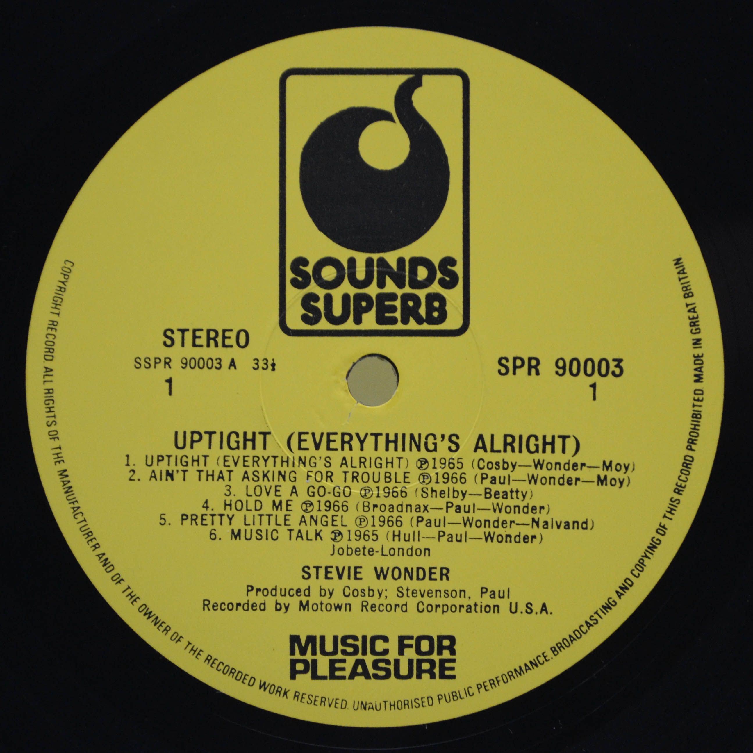 Виниловая пластинка Stevie Wonder — Uptight (Everything's Alright) (UK), 1973