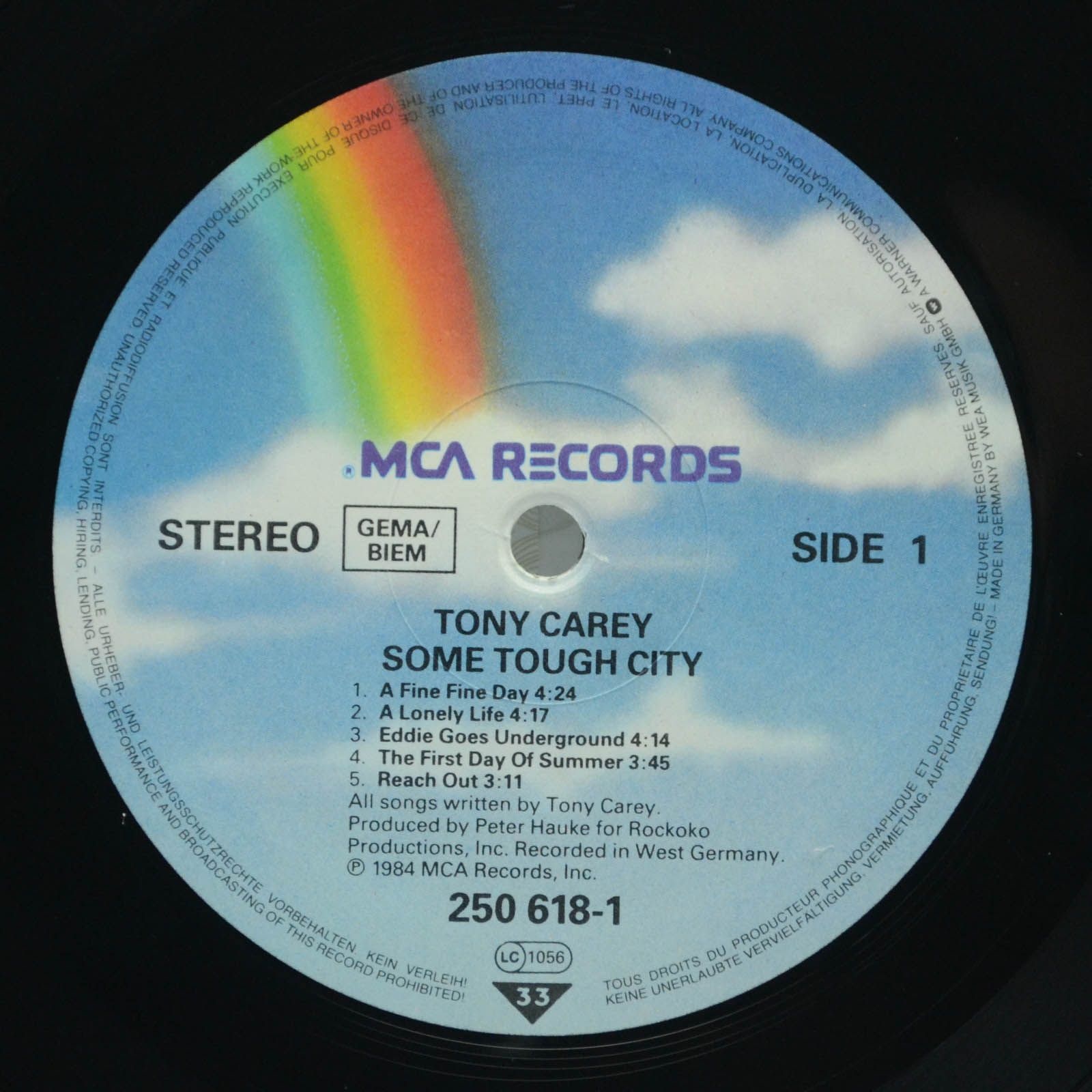 Виниловая пластинка Tony Carey — Some Tough City, 1984