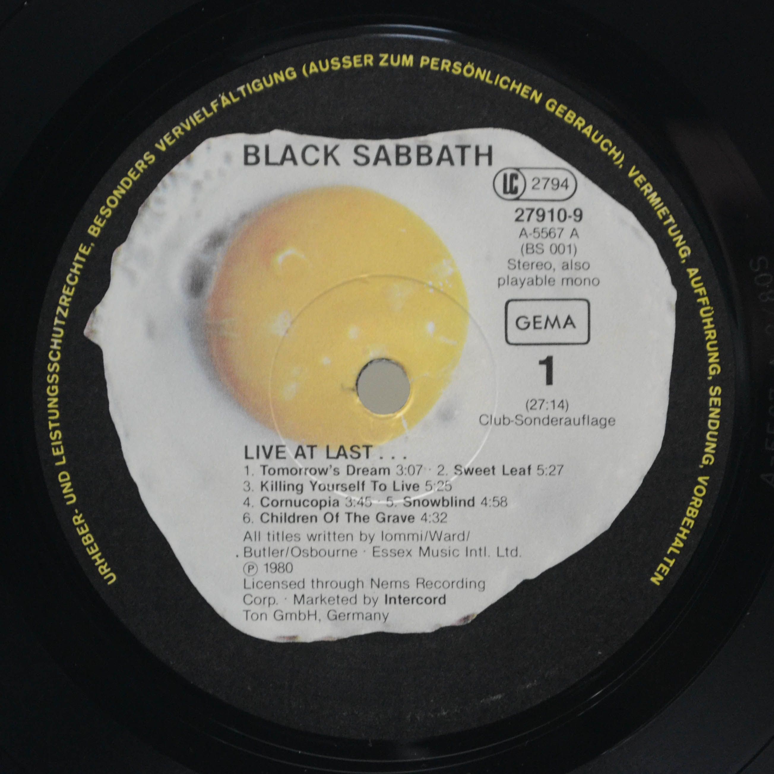 Black Sabbath — Live At Last, 1980