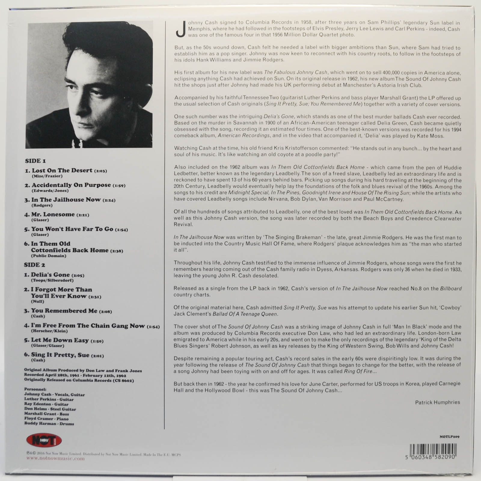 Виниловая пластинка Johnny Cash — The Sound Of Johnny Cash, 1962