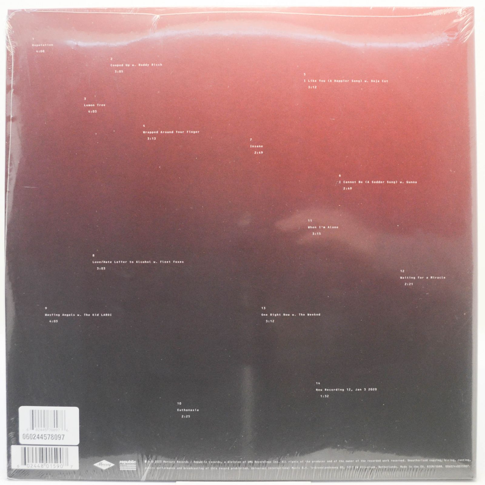 Виниловая пластинка Post Malone — Twelve Carat Toothache (2LP), 2023